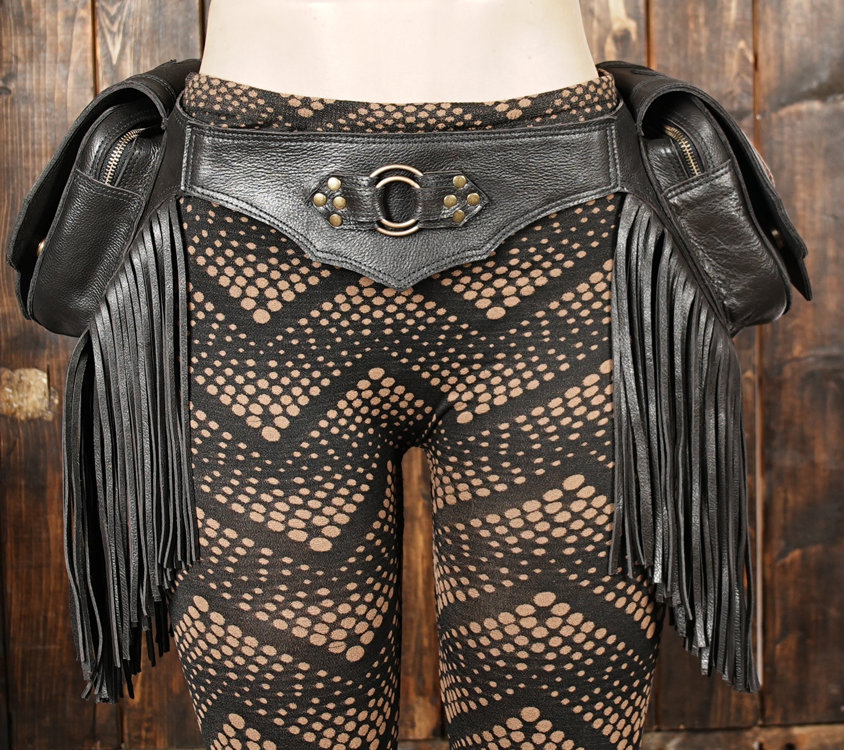 Boho chic festival pouch made from genuine leather