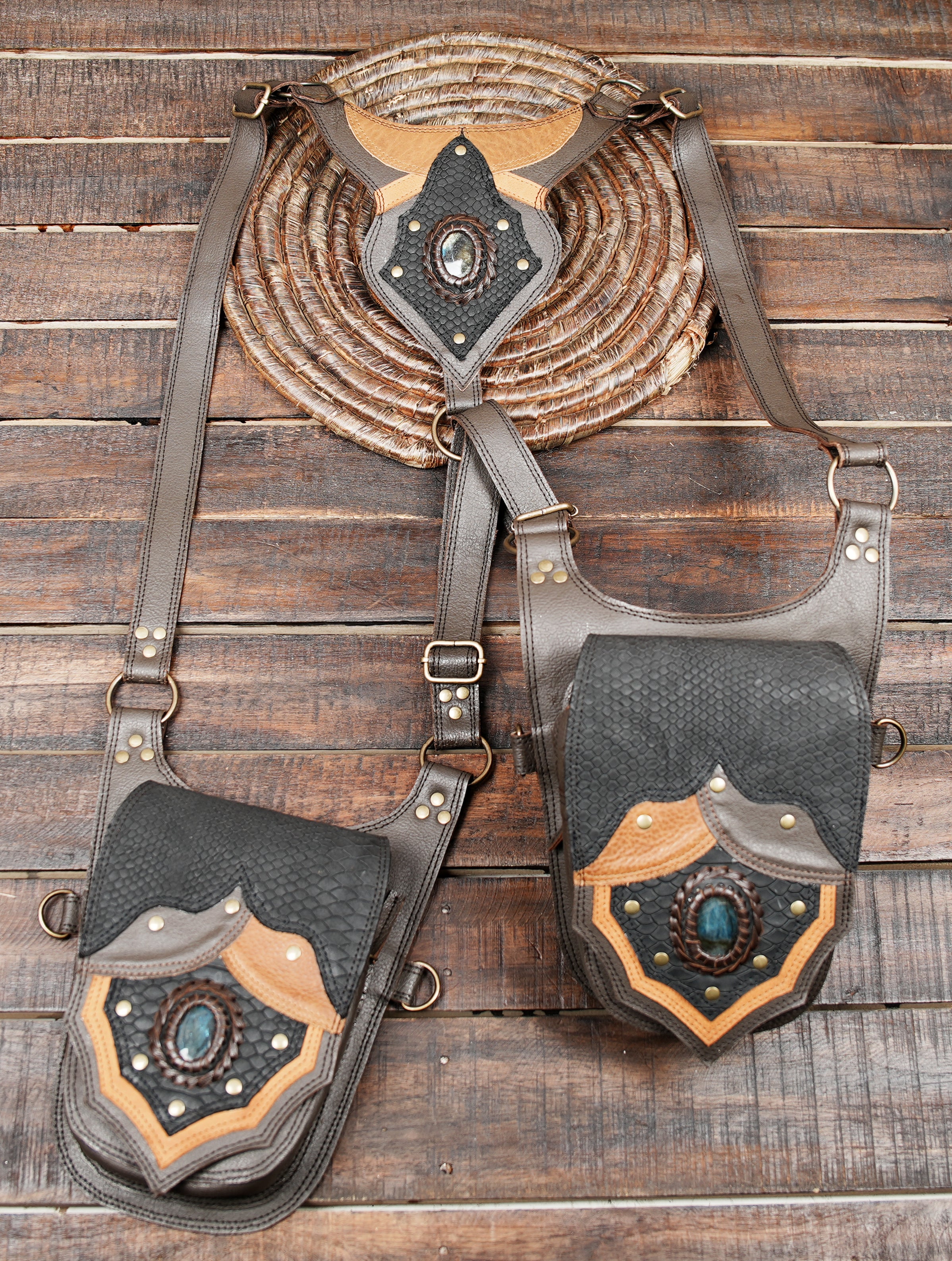  Leather Holster Bag, Real Leather Shoulder Bag, Leather Festival Bag, Chest Bag, Leather Men Harness Bag, Leather Travel Bag for mens