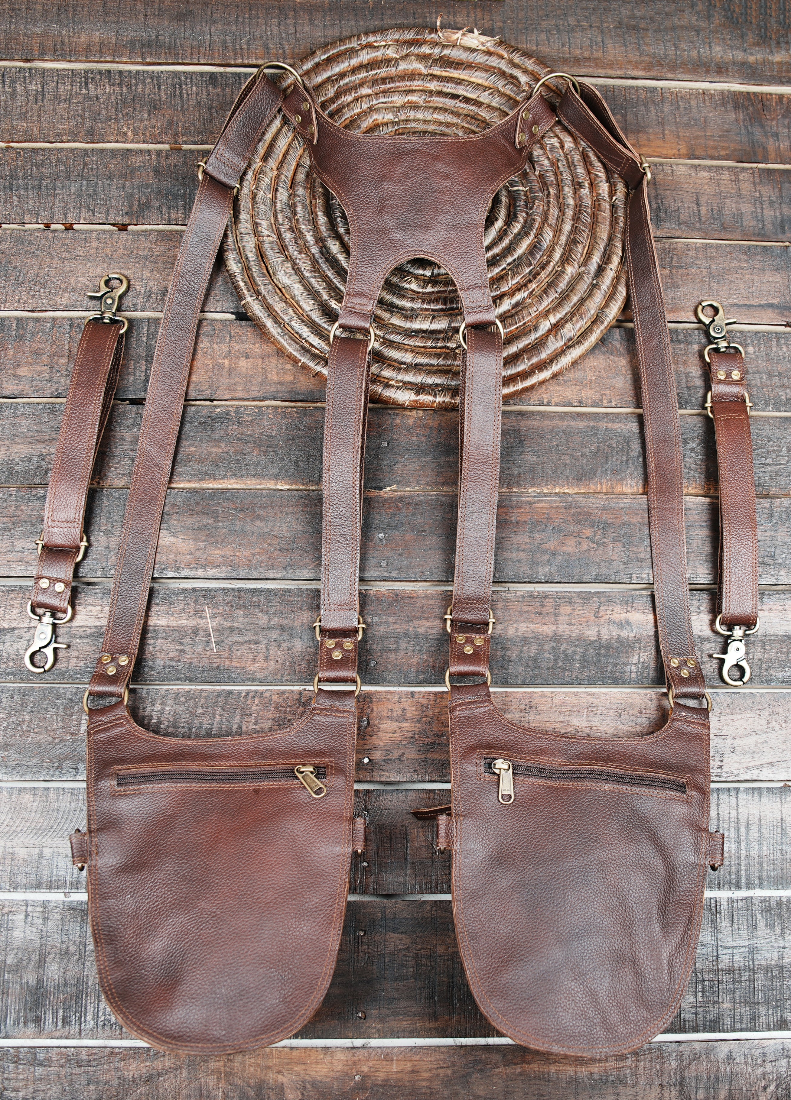 Black Leather Shoulder Holster Bags | Shop brown color with zipper 