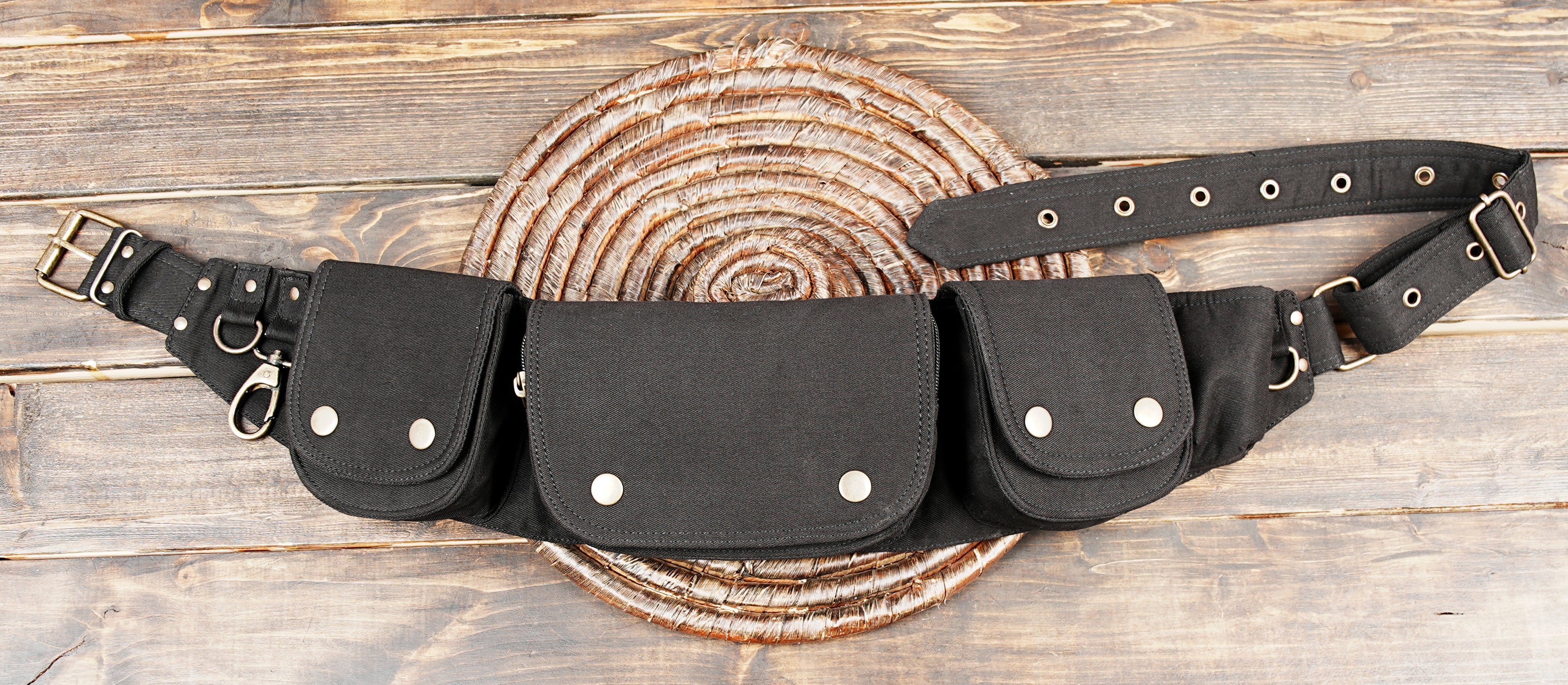 Cotton Waist Pack with Adjustable Buckle Closure