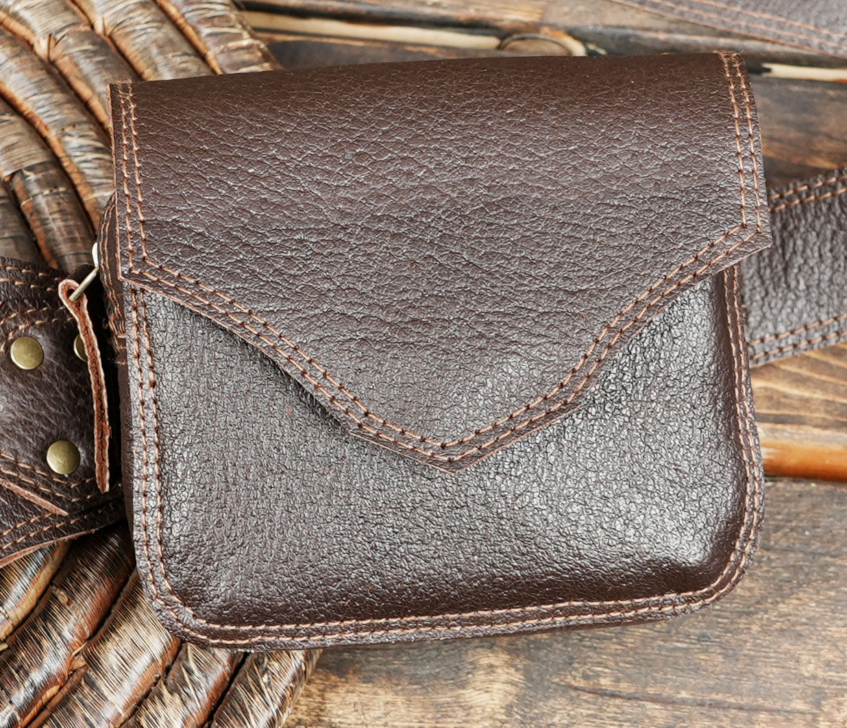 Premium Brown Leather Thigh Belt with Adjustable Waist Strap || Unisex Leather Waist Thigh Belt for Travel and Festival Wear (LT-AB-WBTS-6002)