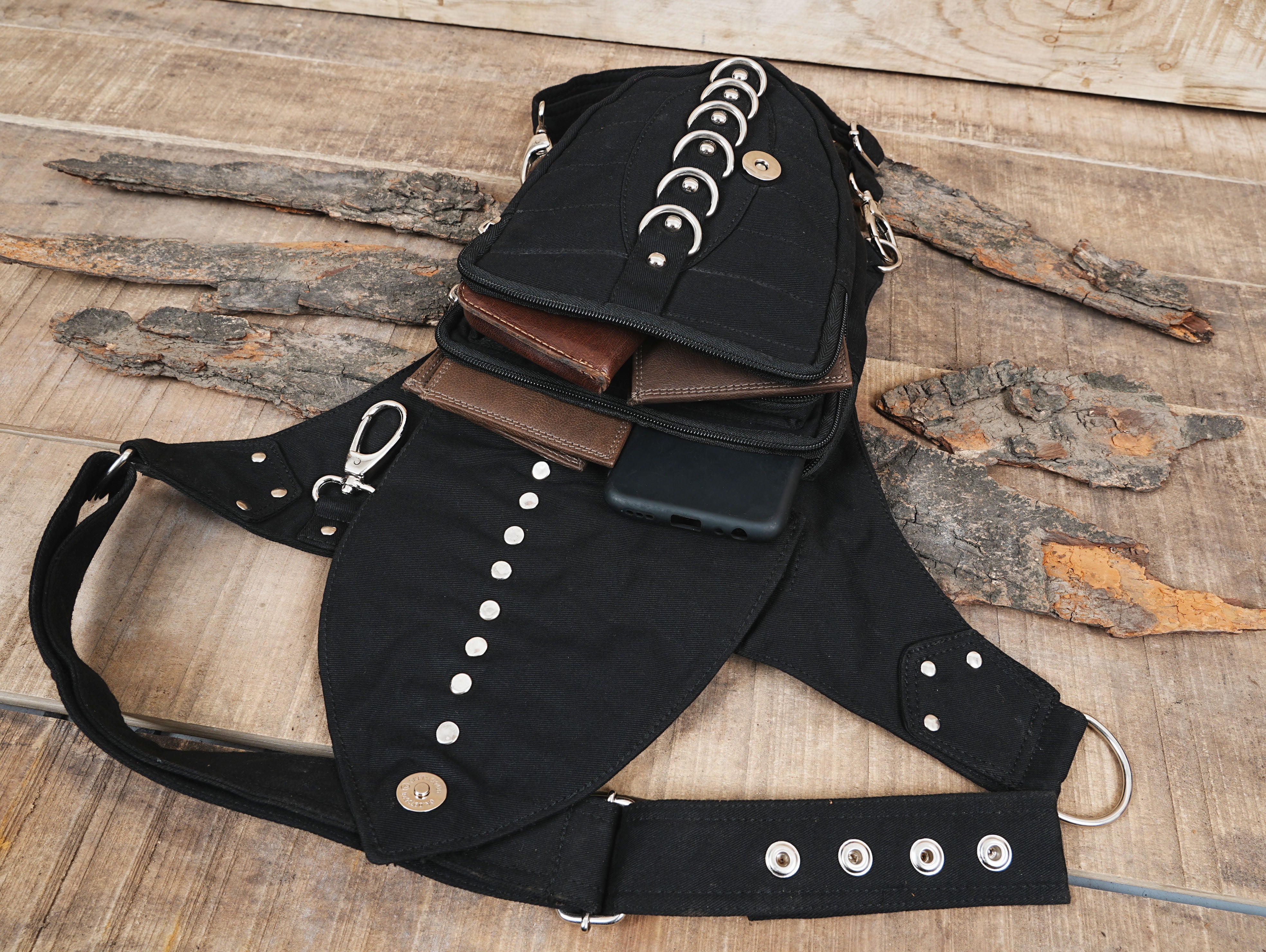 Alternative cotton waist bag with thigh straps