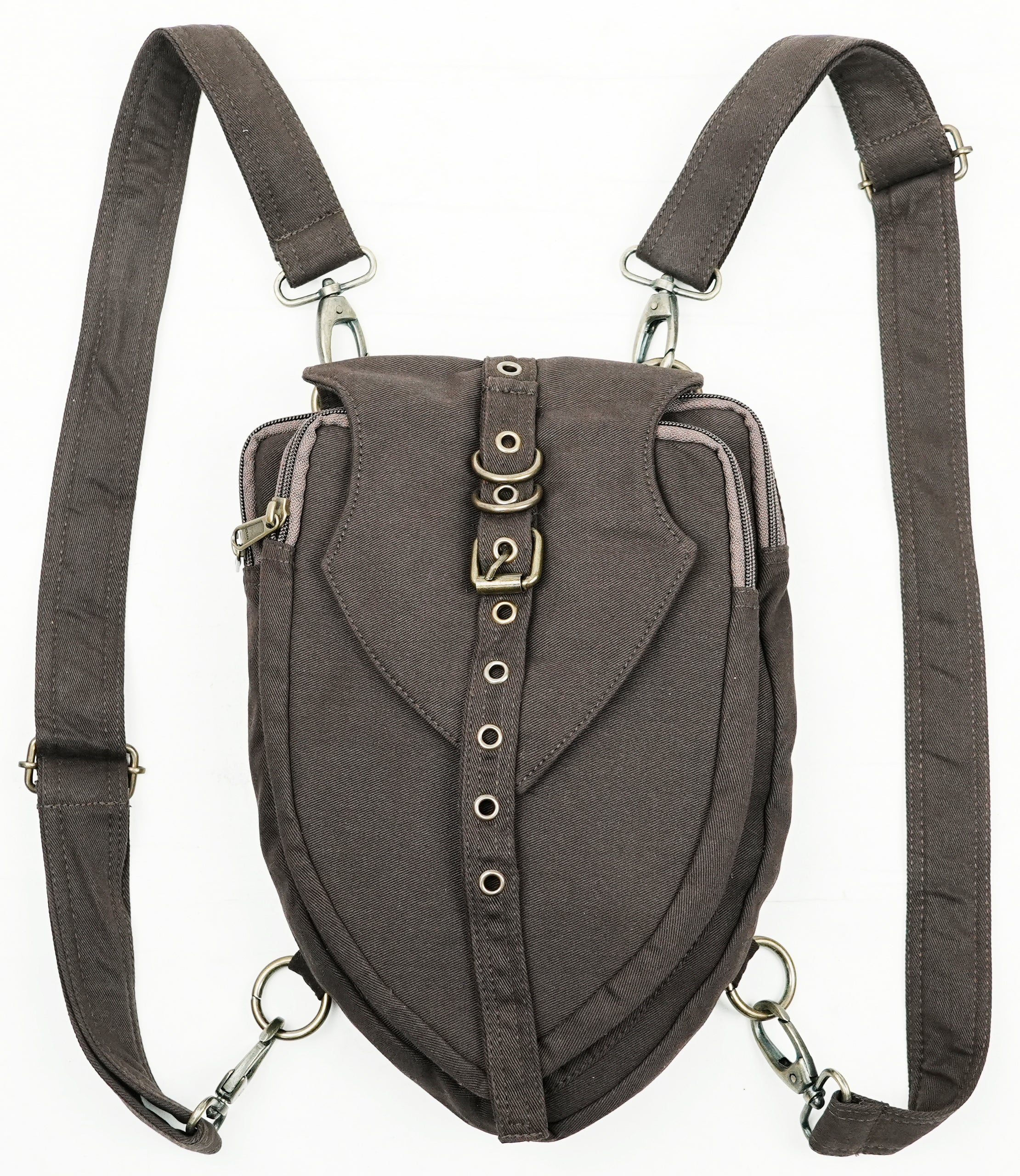 Versatile canvas crossbody and backpack equipped with secure compartments