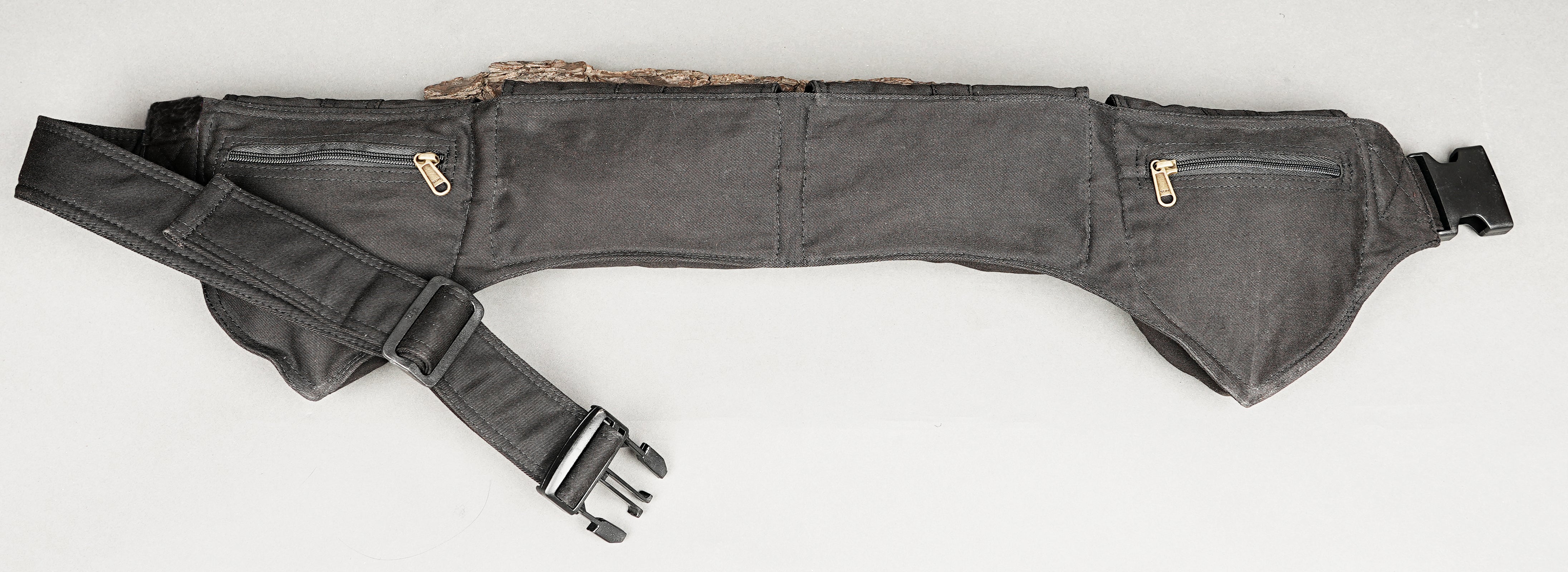 dark style festival belt bag with unique multi-compartment design