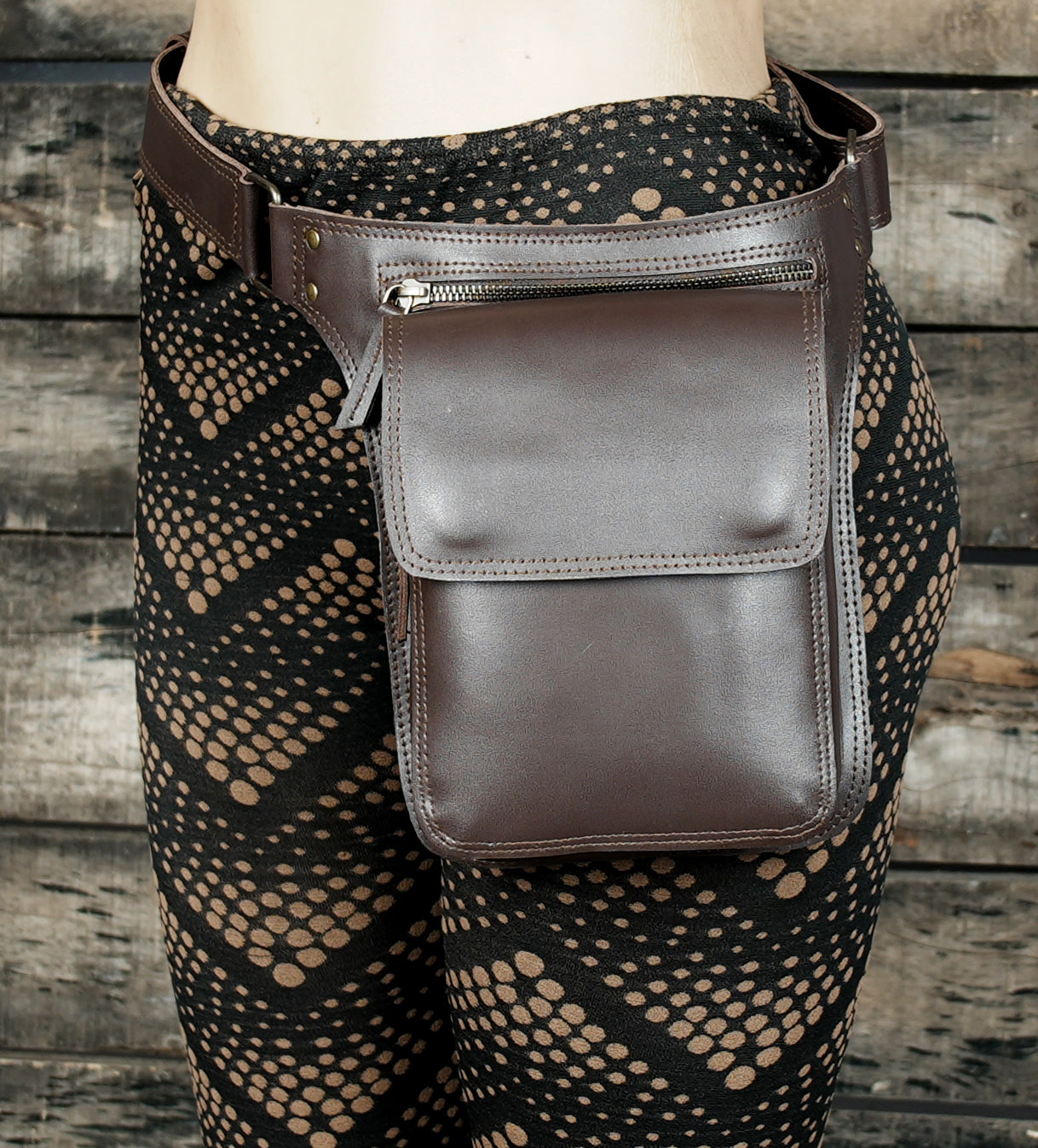  brown Leather Waist Bag royalty-free images
