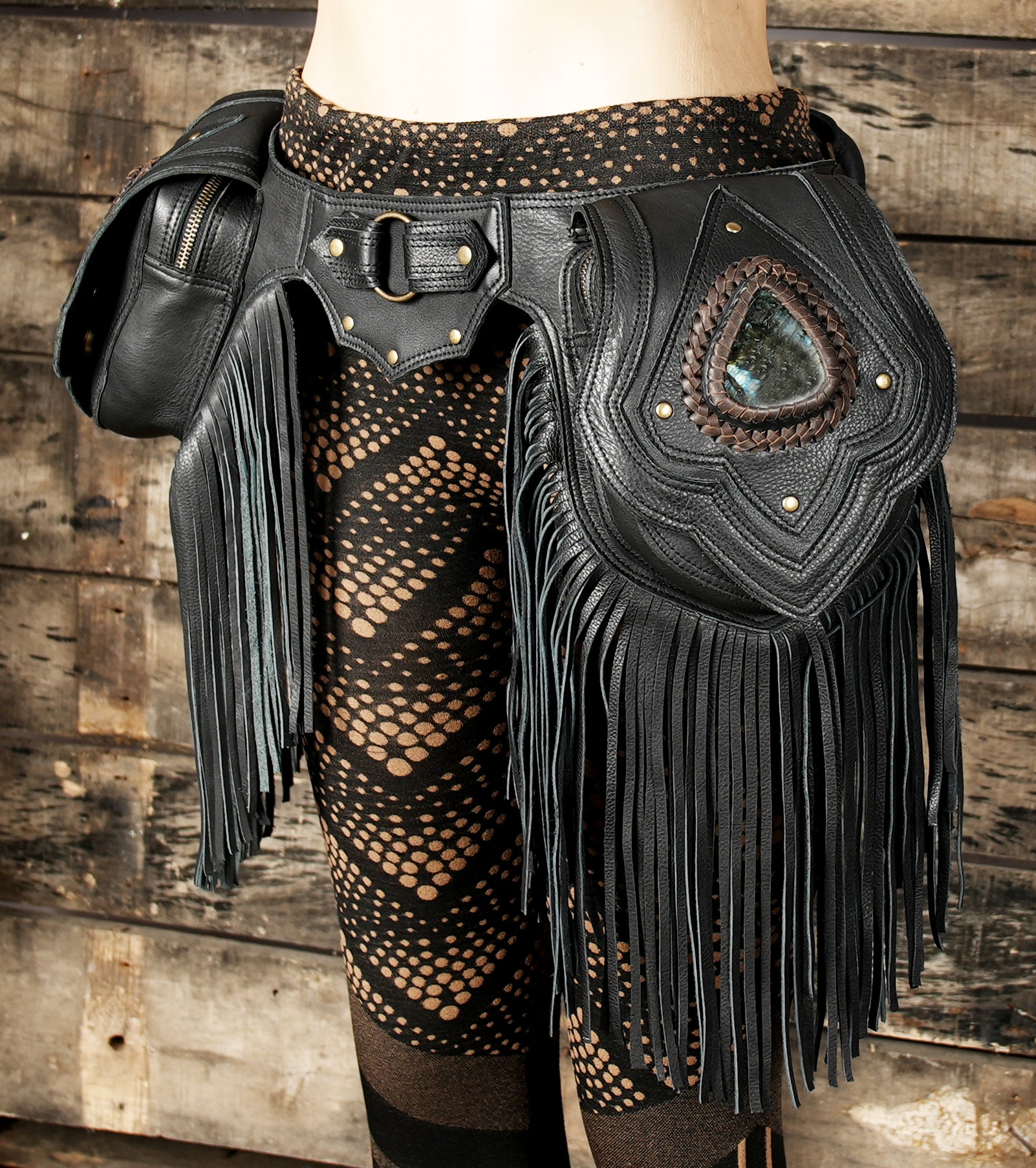 Burning Man leather utility belt for festivals