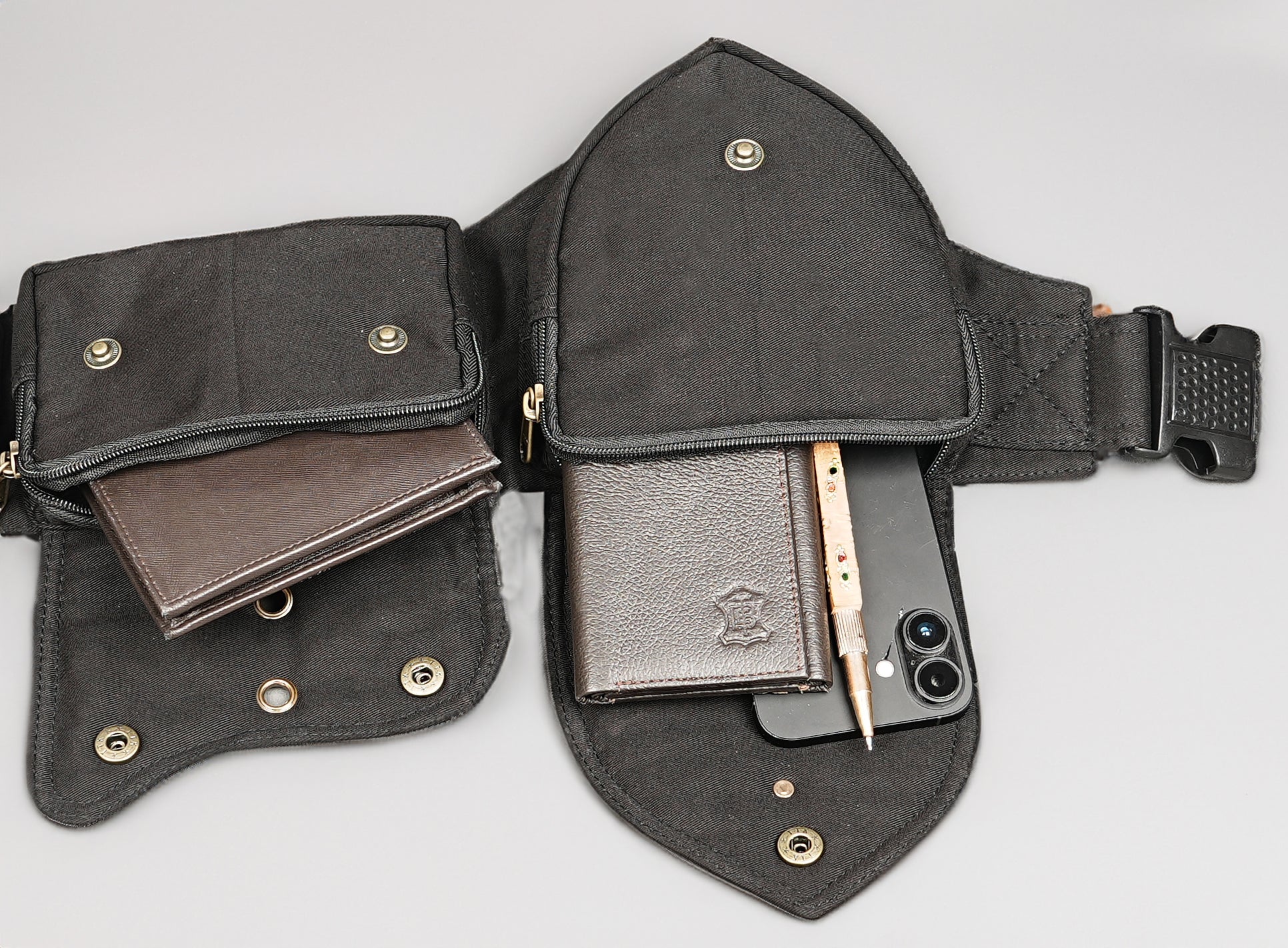 rugged canvas utility belt for hiking and outdoor activities