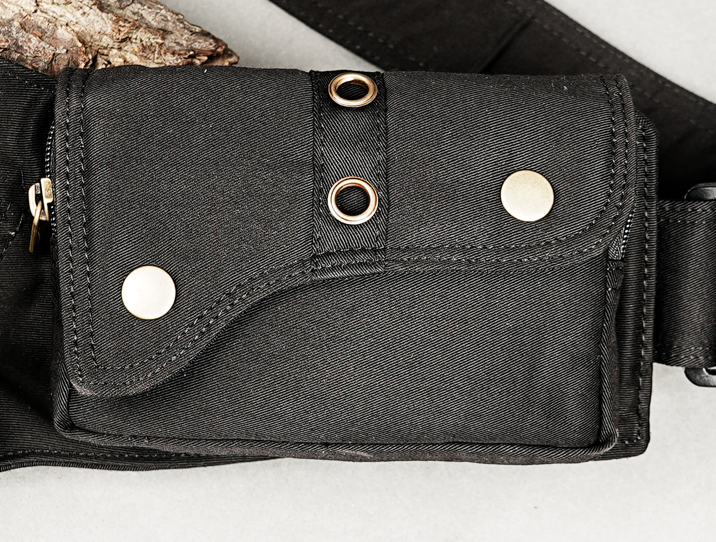 stylish festival hip pack with secure pouches and studs