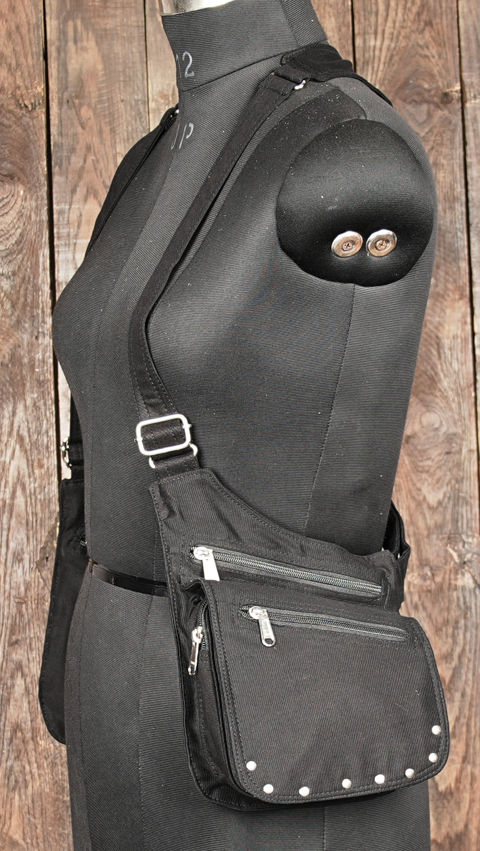 Festival-ready cotton holster bag with chest and shoulder straps