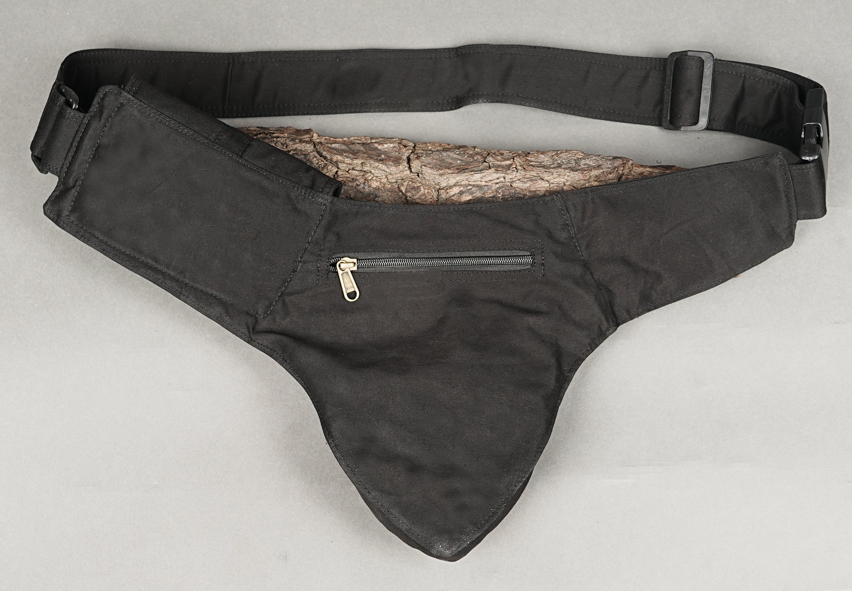 dark style festival belt bag with unique multi-compartment design