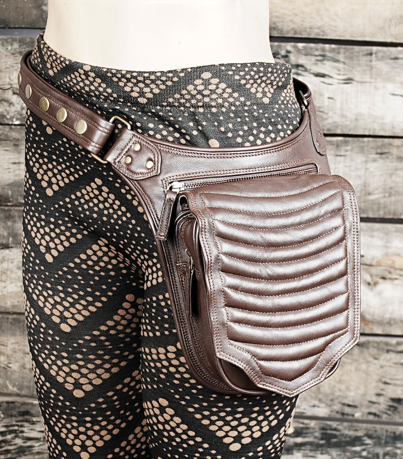 Motorcycle leather hip bag