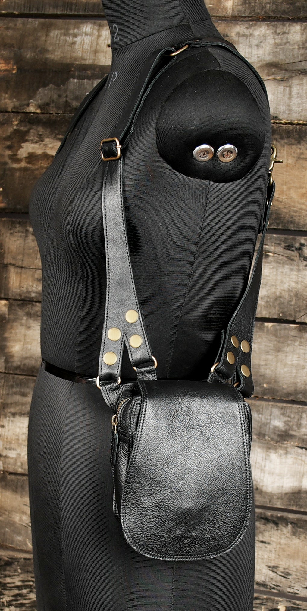 Cosplay leather holster bag with shoulder straps