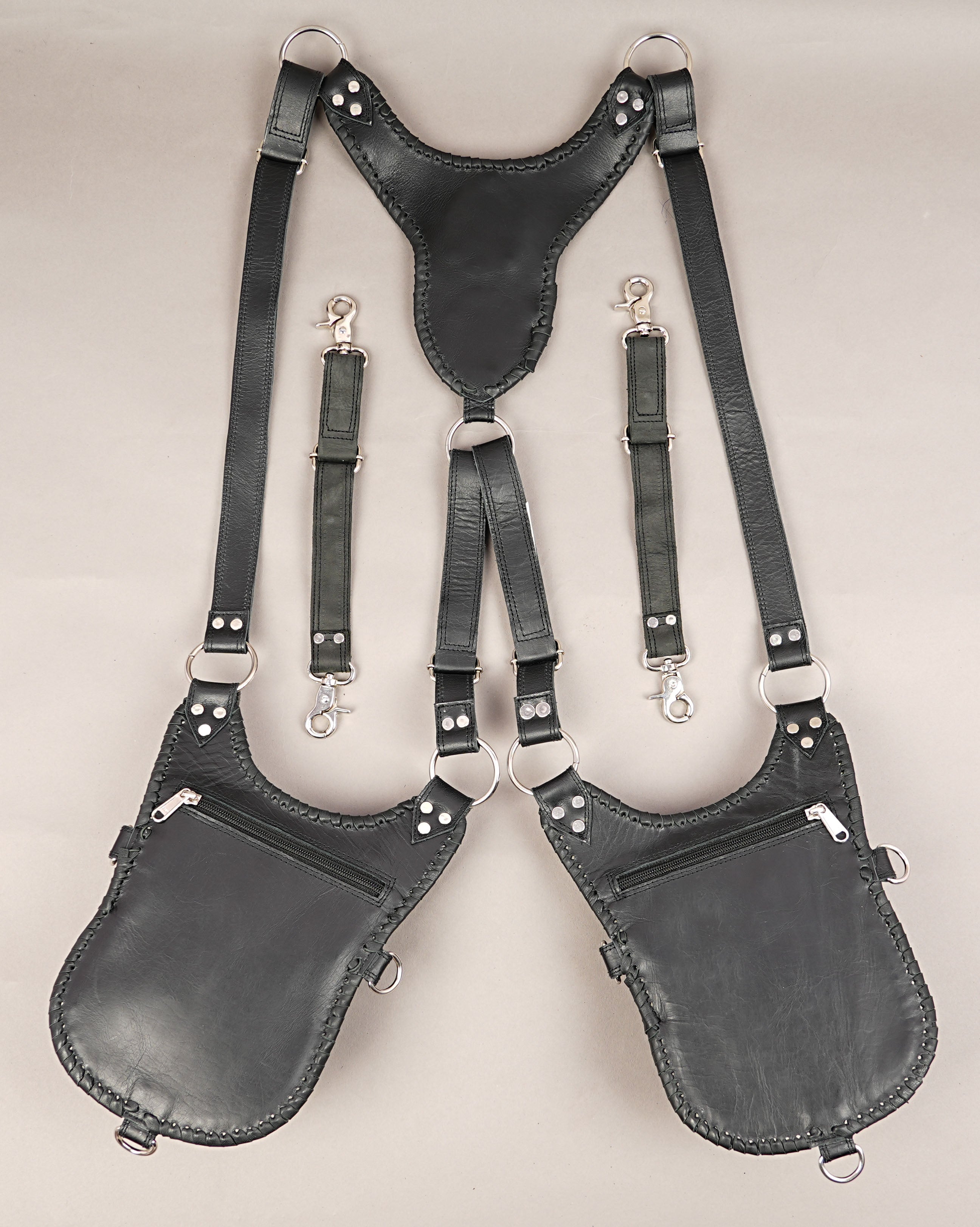 Festival leather holster with gemstone accents and metal hardware