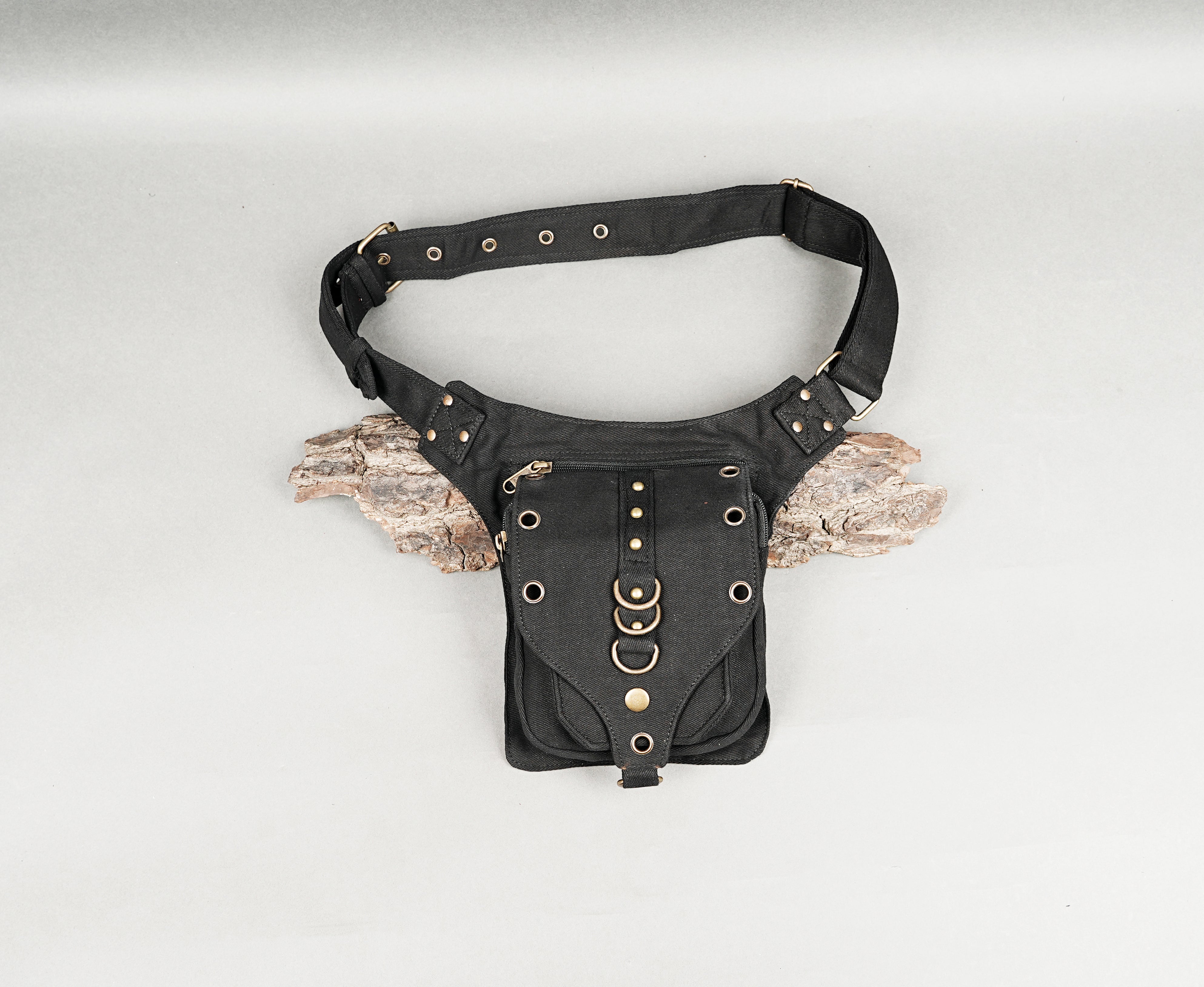 Adjustable belt bag with multiple compartments for essentials