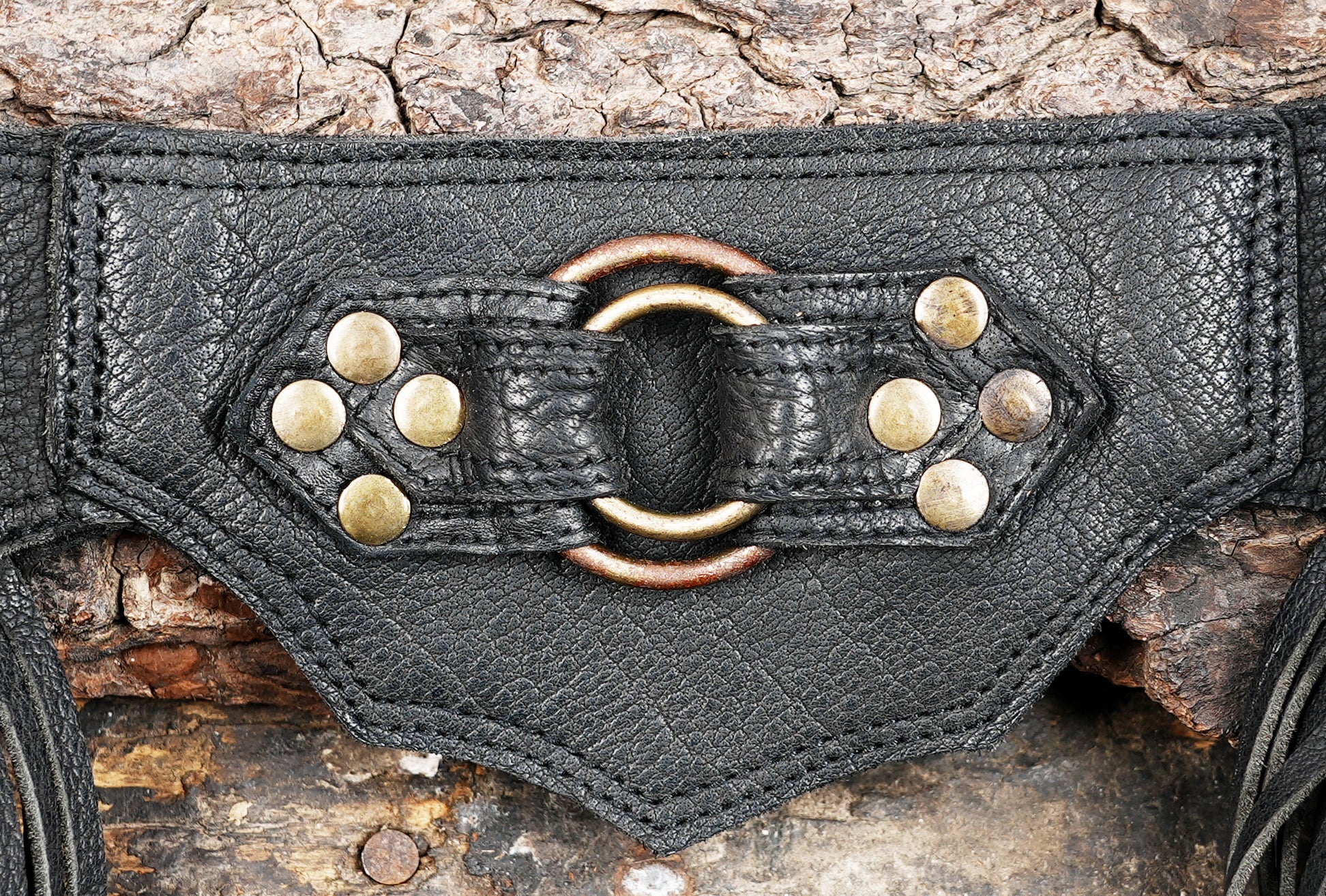 プレミアムハンドメイドブラックレザーウエストベルト（LT-AB-WB-6120）