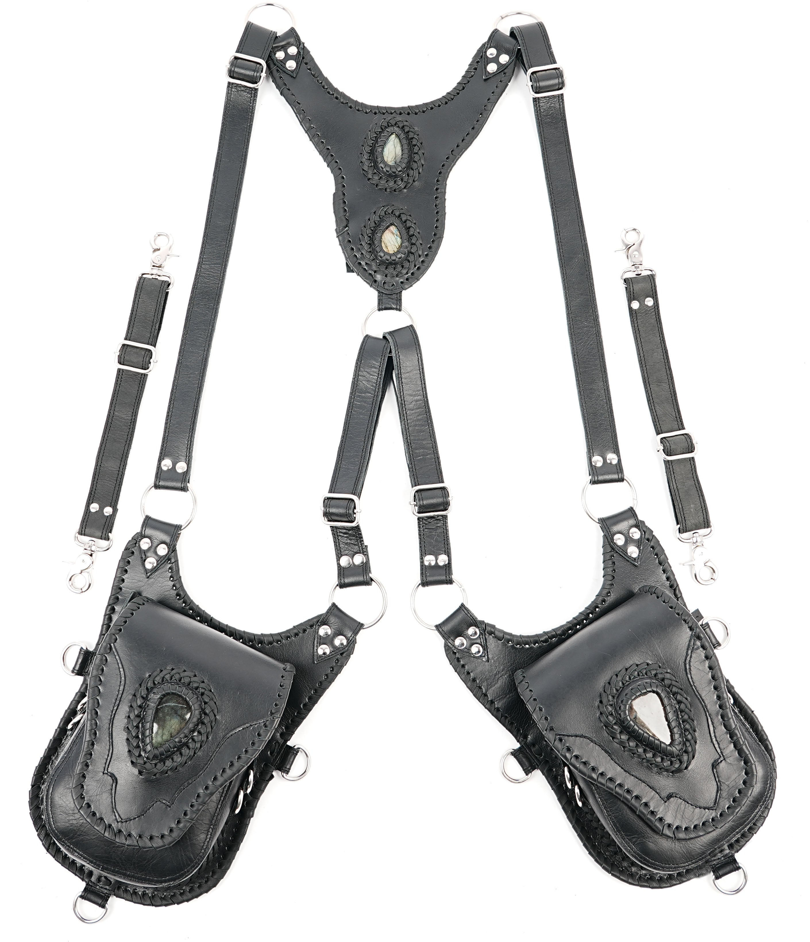 Unisex leather utility holster with dual compartments