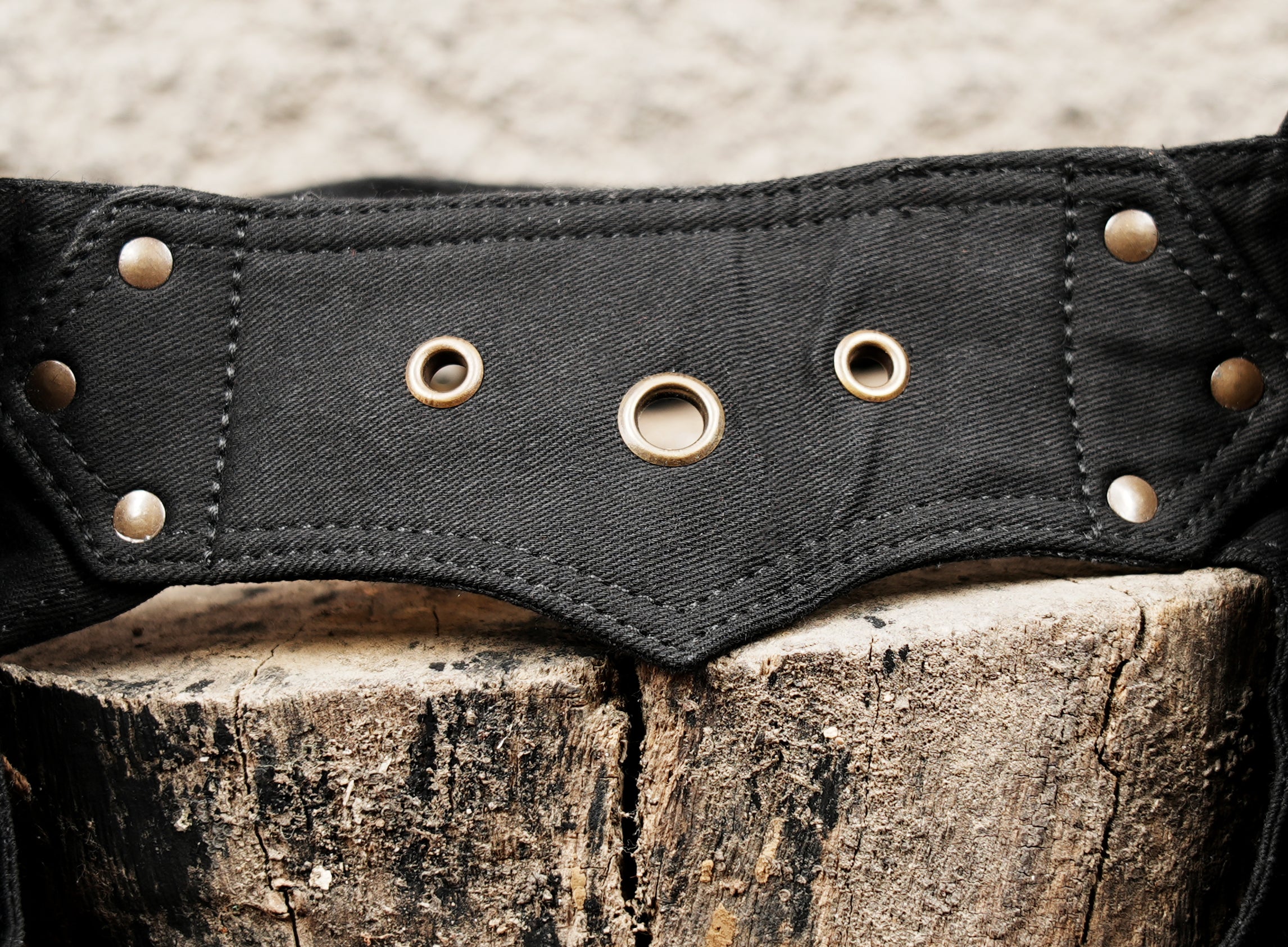 Handmade black belt pouch for festivals, raves, and outdoor adventures