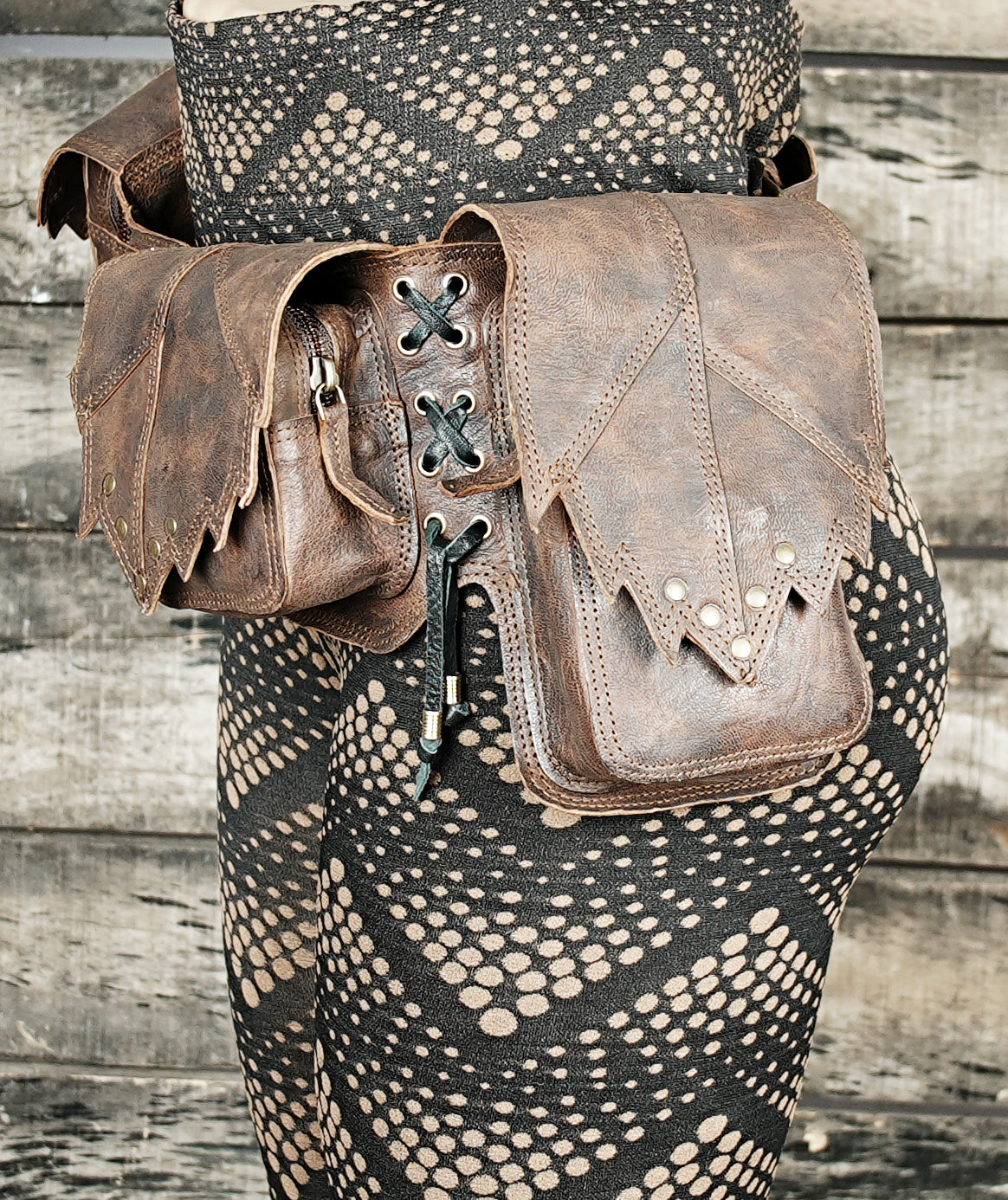 Handmade tribal fusion dance belt with pouches