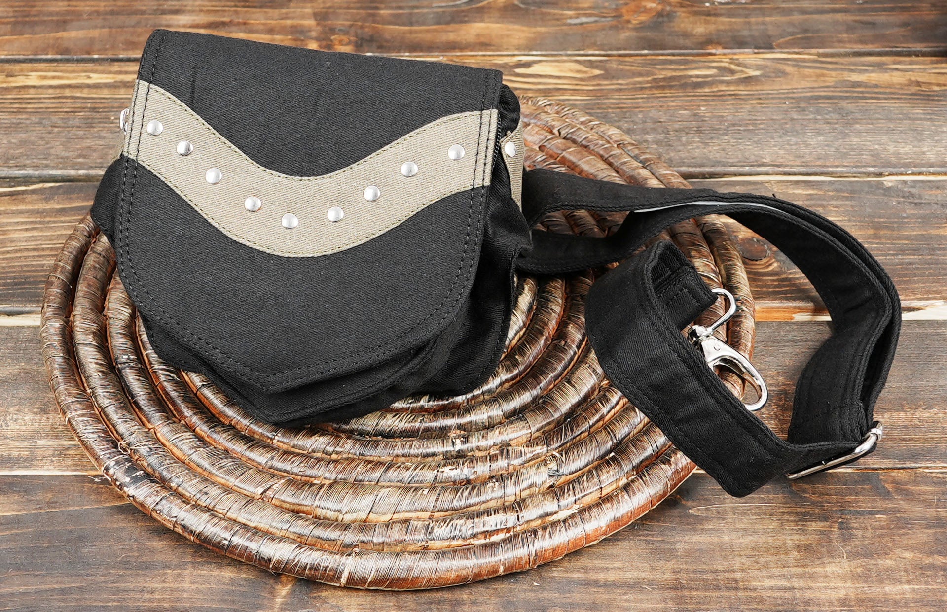 unisex black canvas bumbag, an edgy and functional everyday accessory for an urban Australian look.