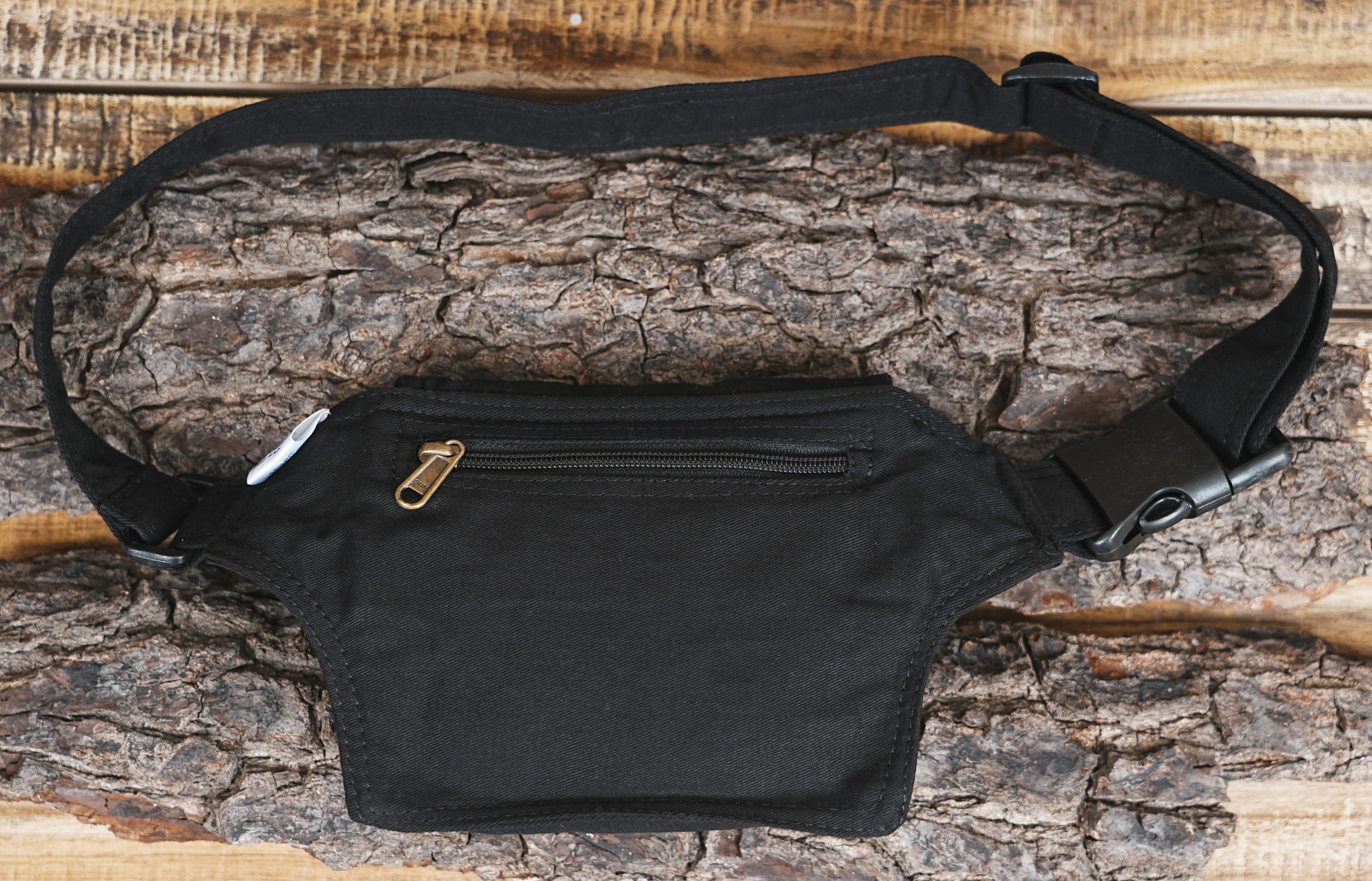 "Unisex Black Canvas Waist Pack | Multi-Pocket Utility Fanny Pack & Hip Organizer with Quick-Release Buckle"