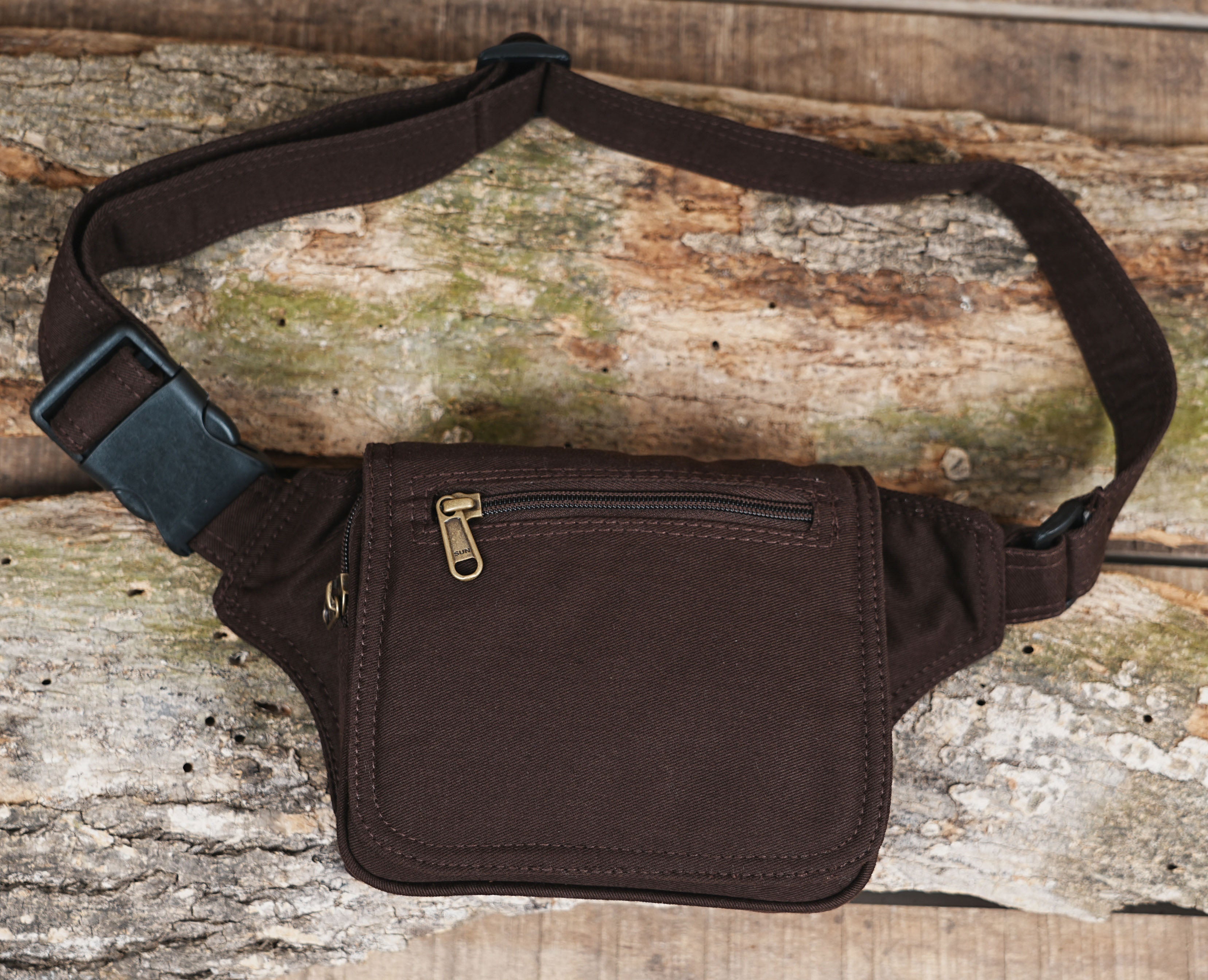 "Unisex Black Canvas Waist Pack | Multi-Pocket Utility Fanny Pack & Hip Organizer with Quick-Release Buckle"