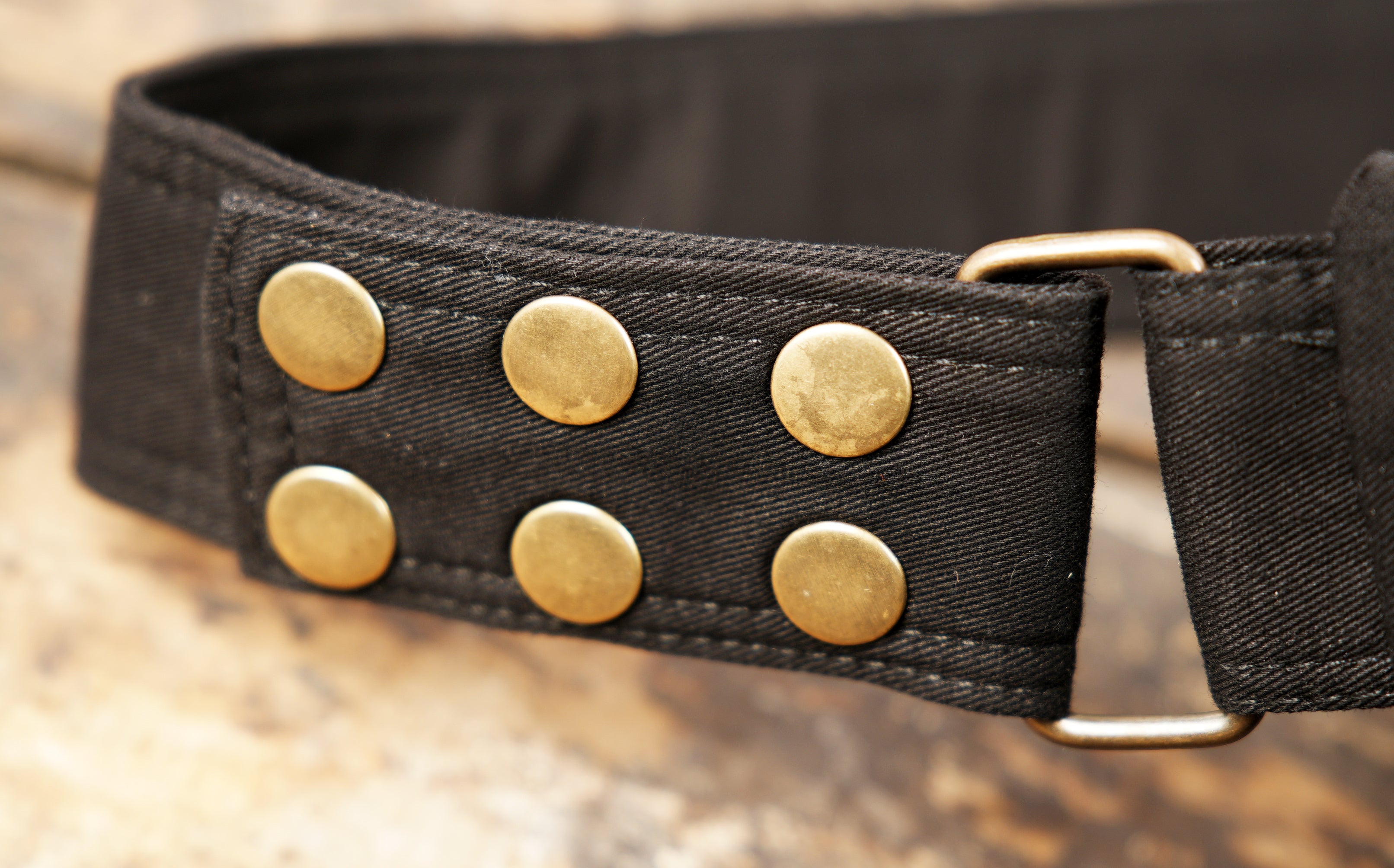 Black cotton canvas waist pouch with secure zipper compartments