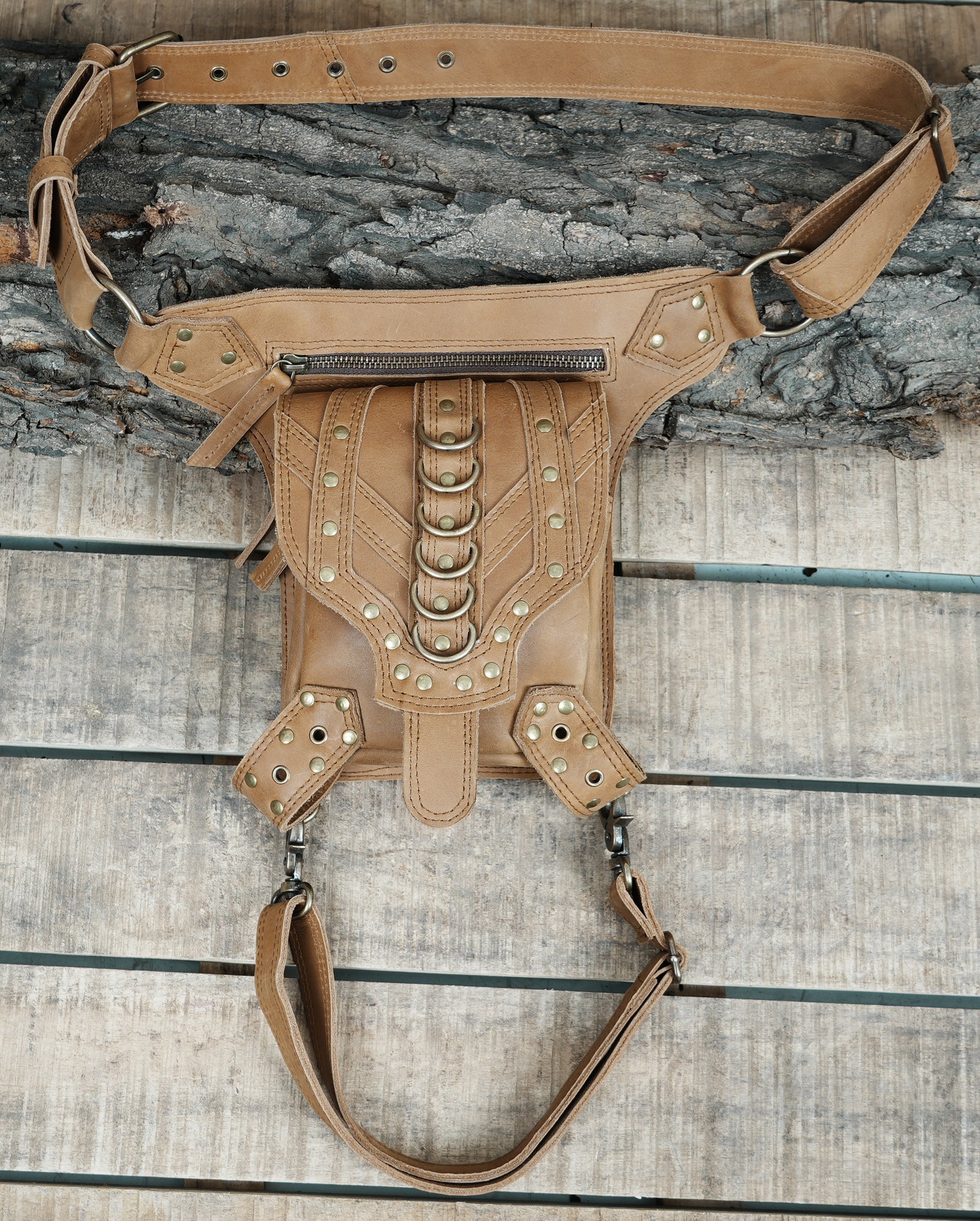 Genuine Leather Waist Thigh Harness with Adjustable Straps