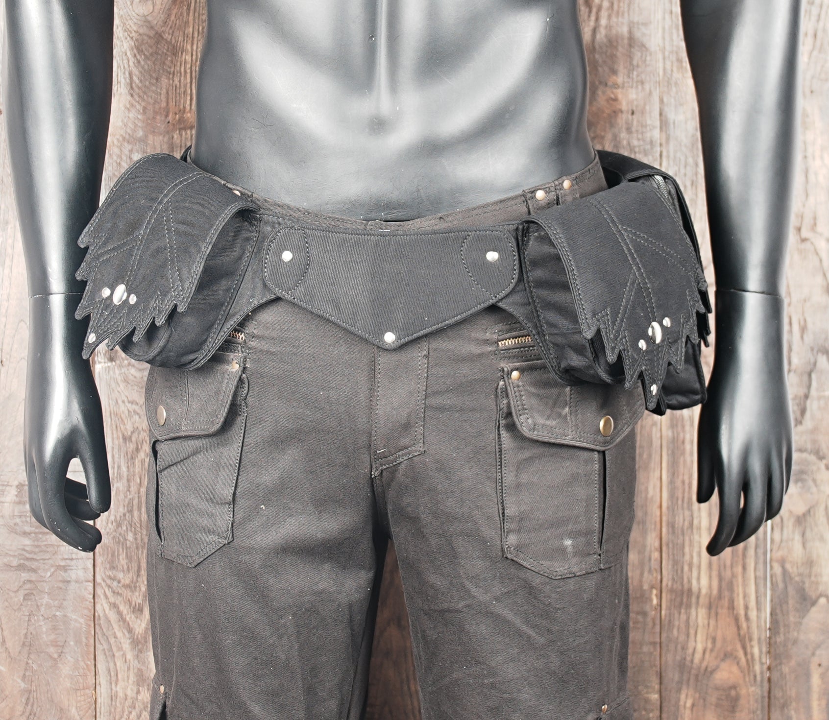 Unisex cotton waist bag with multiple storage compartments