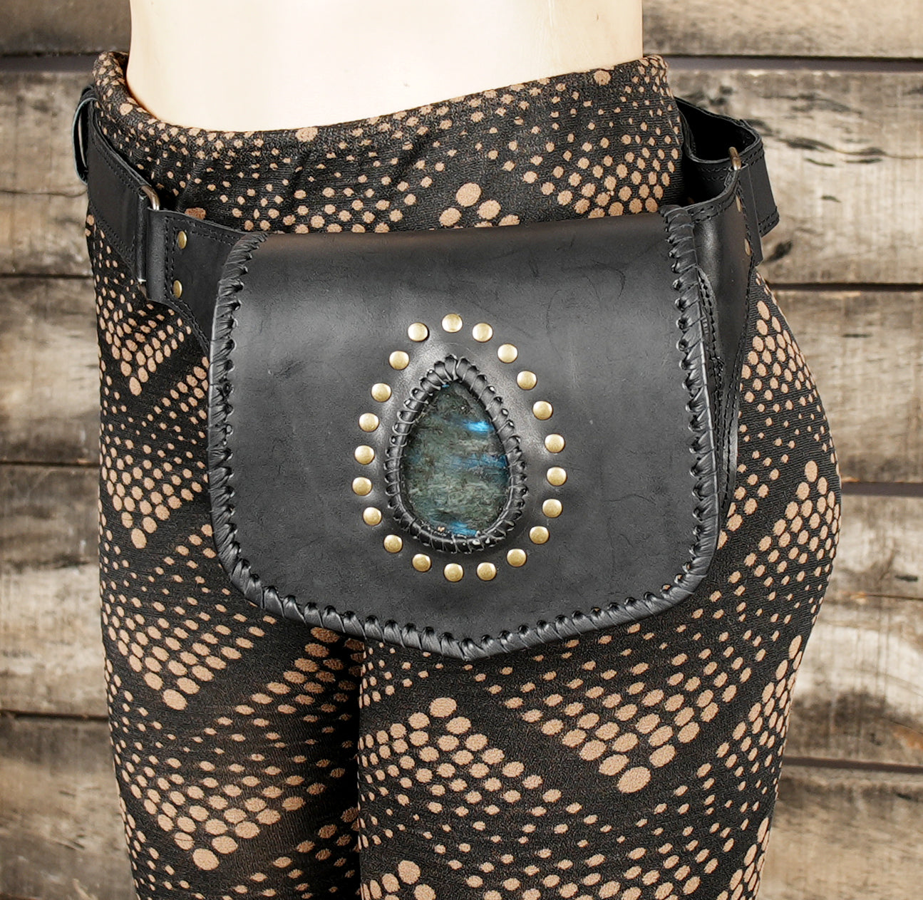 Unique bohemian leather belt pouch for men and women