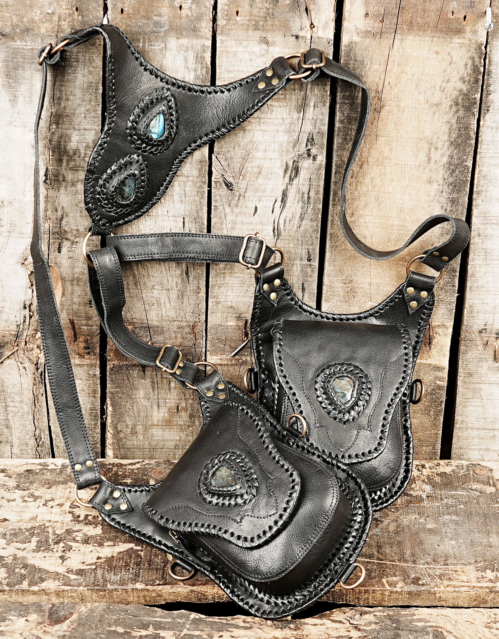 Unisex leather chest holster for festivals and travel