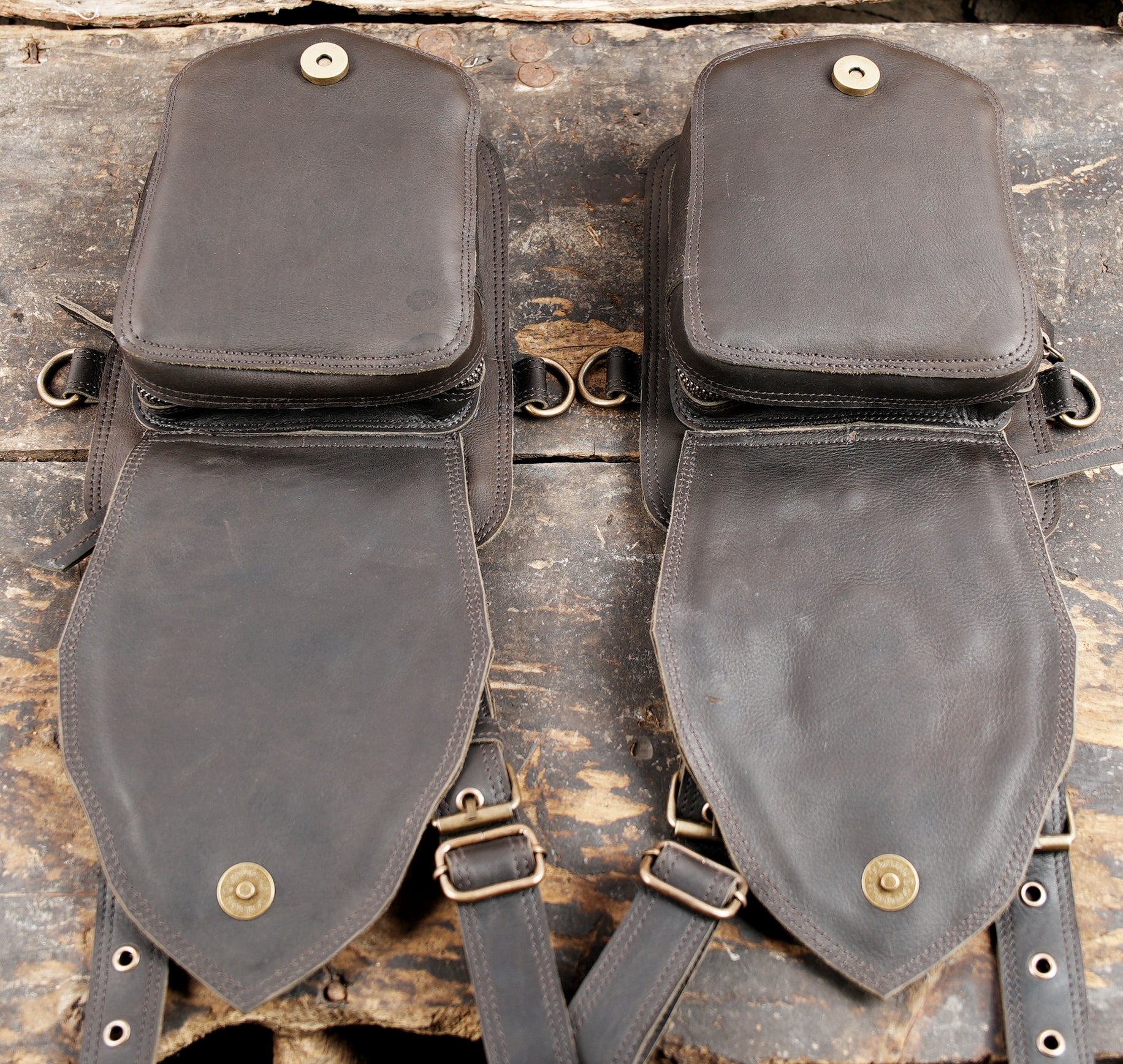 "Gemstone accented leather holster with adjustable buckles"