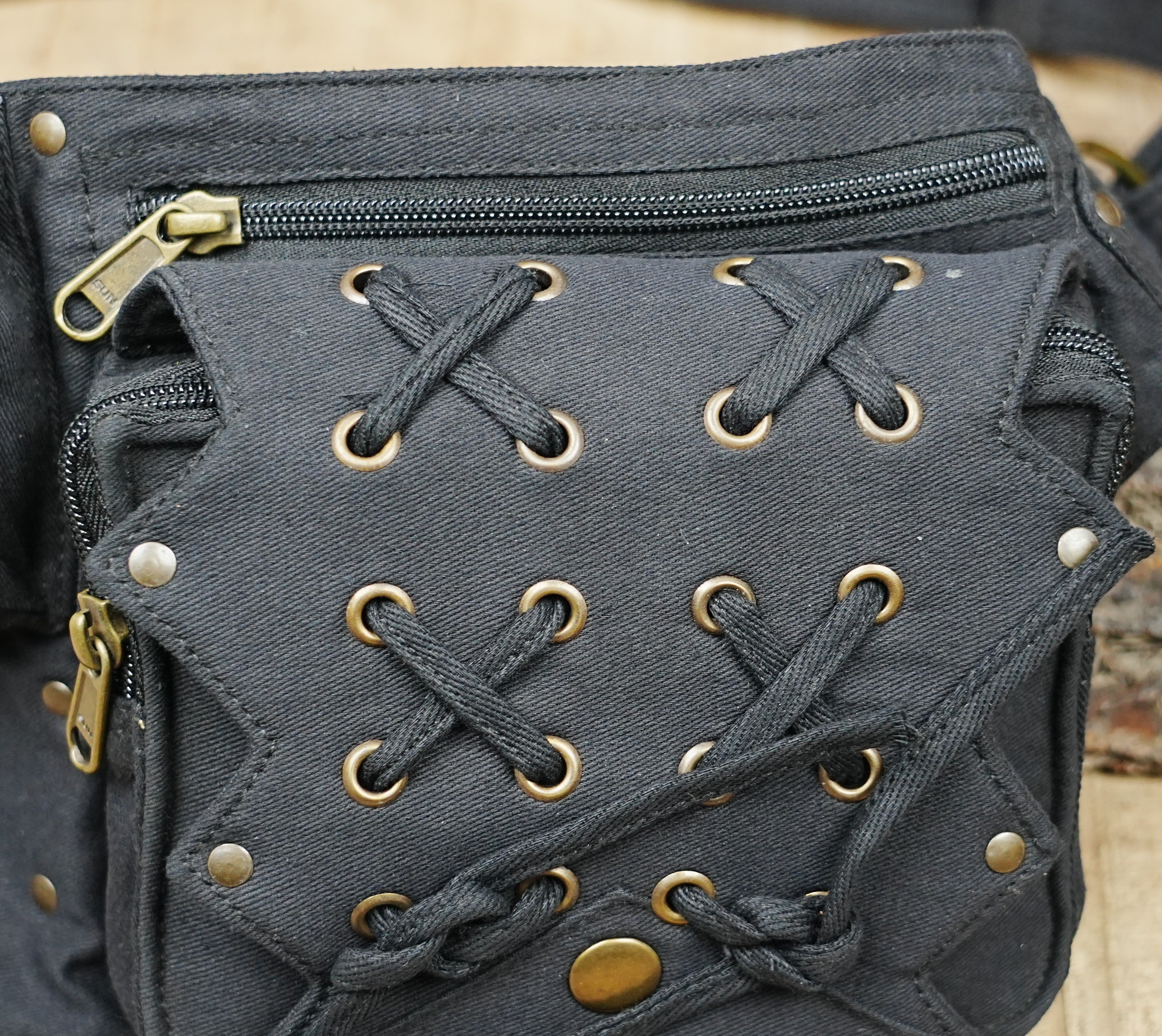 Handcrafted cotton canvas utility pack in rich black color