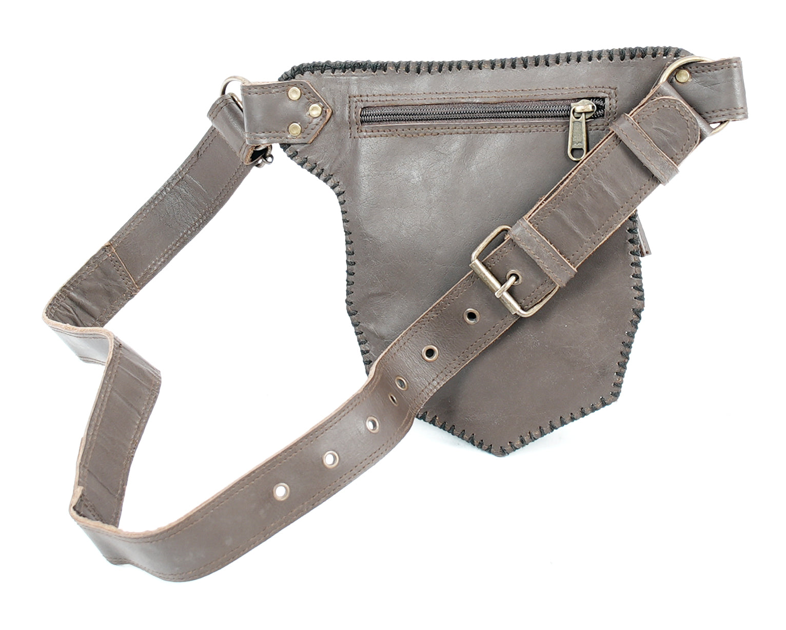 Leather festival waist belt with handcrafted detailing