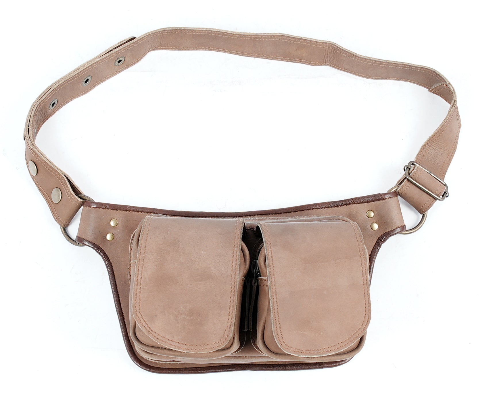 Simple leather waist belt pouch for daily essentials