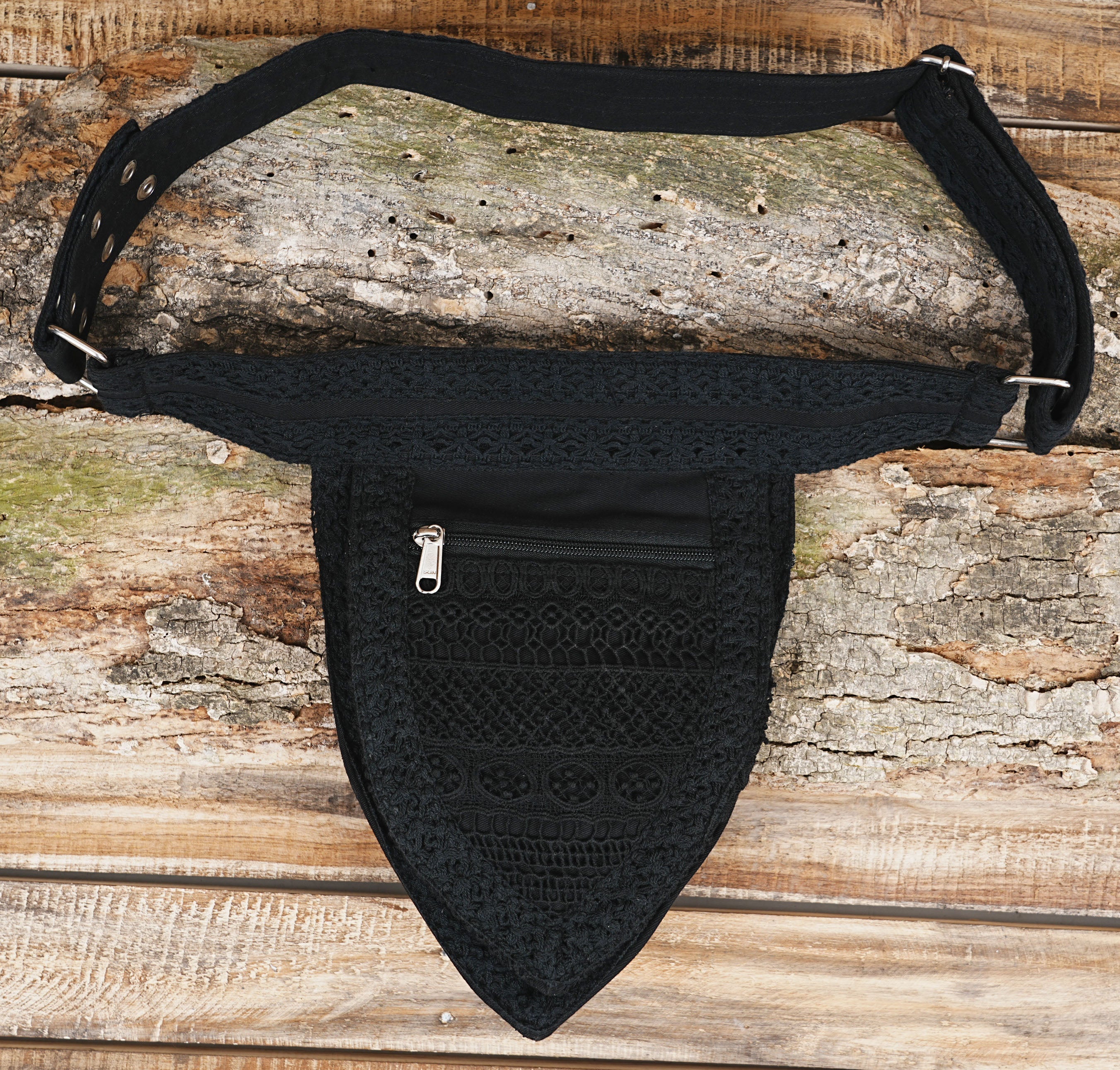 Cotton waist belt bag with adjustable strap