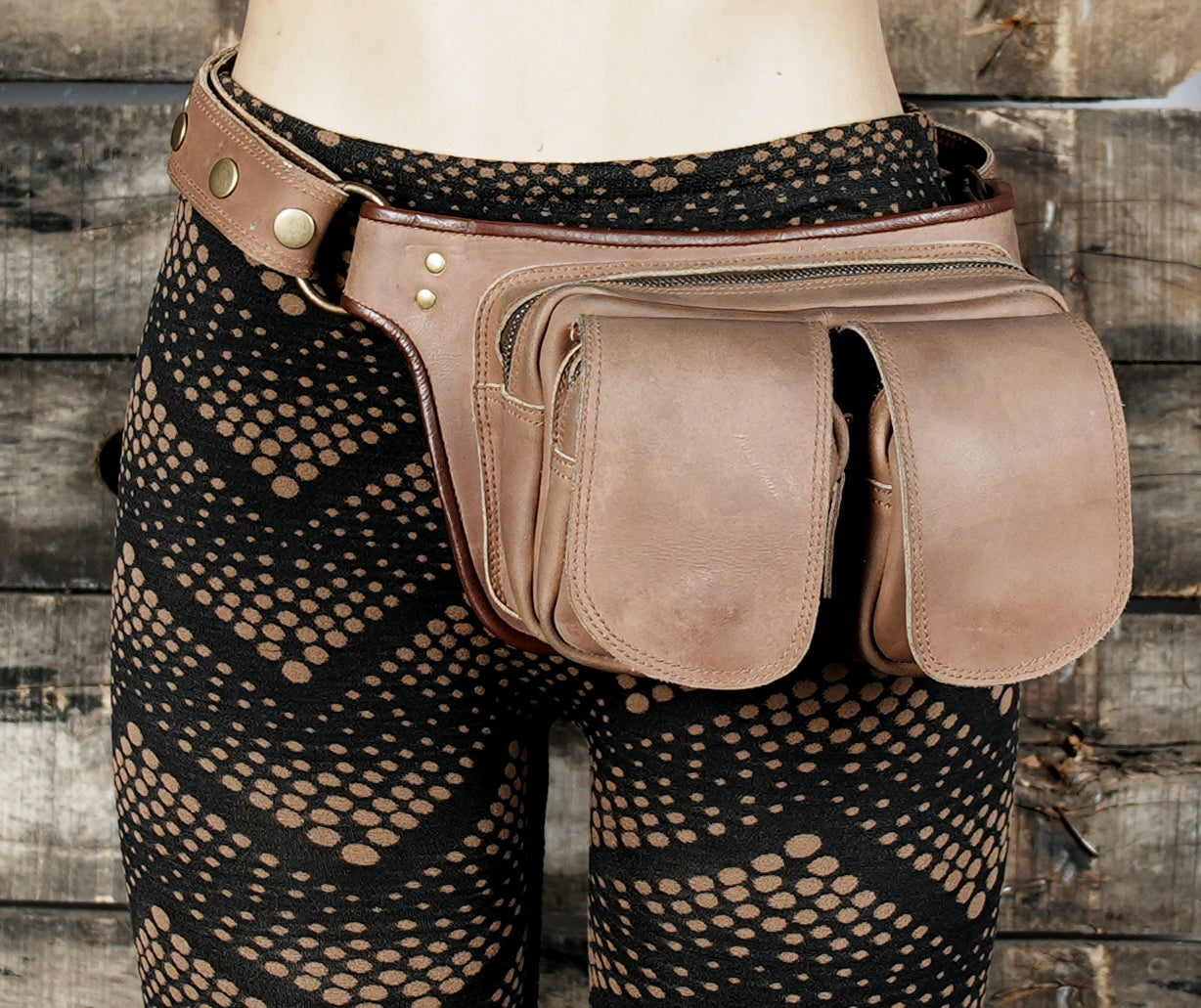 Durable leather waist belt with handcrafted stitching