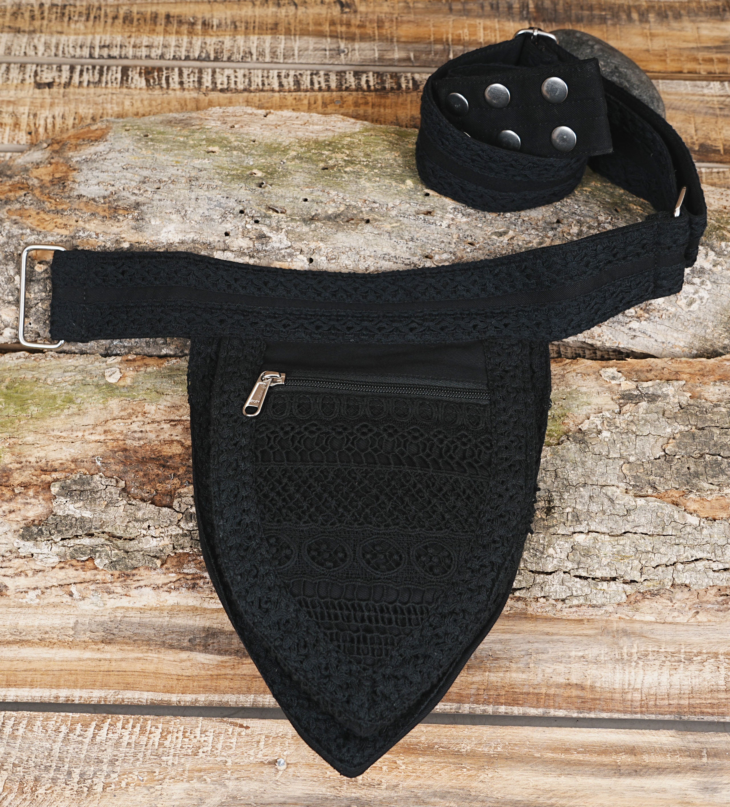 Cotton festival hip bag with adjustable belt