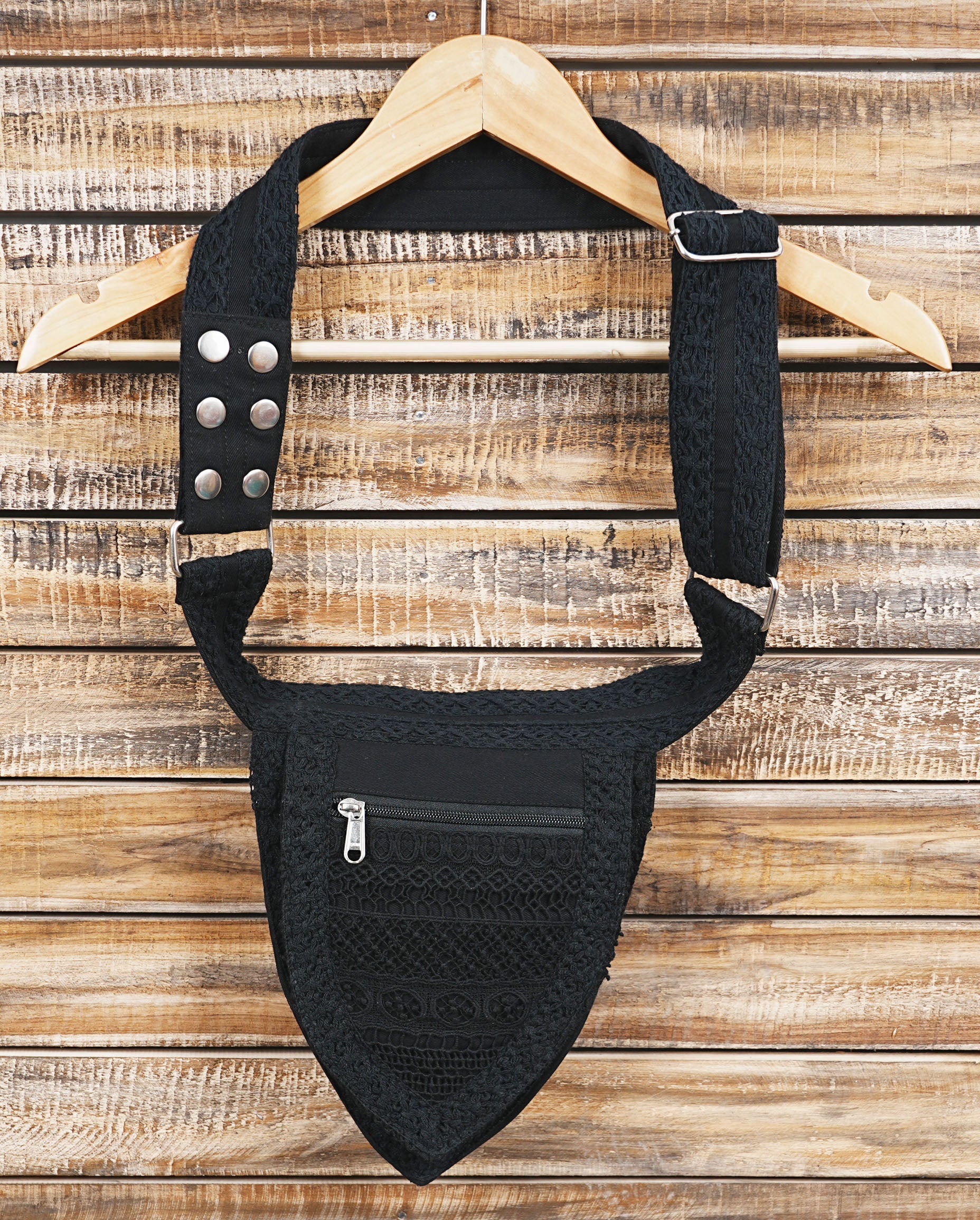 Festival cotton belt pouch with zipper