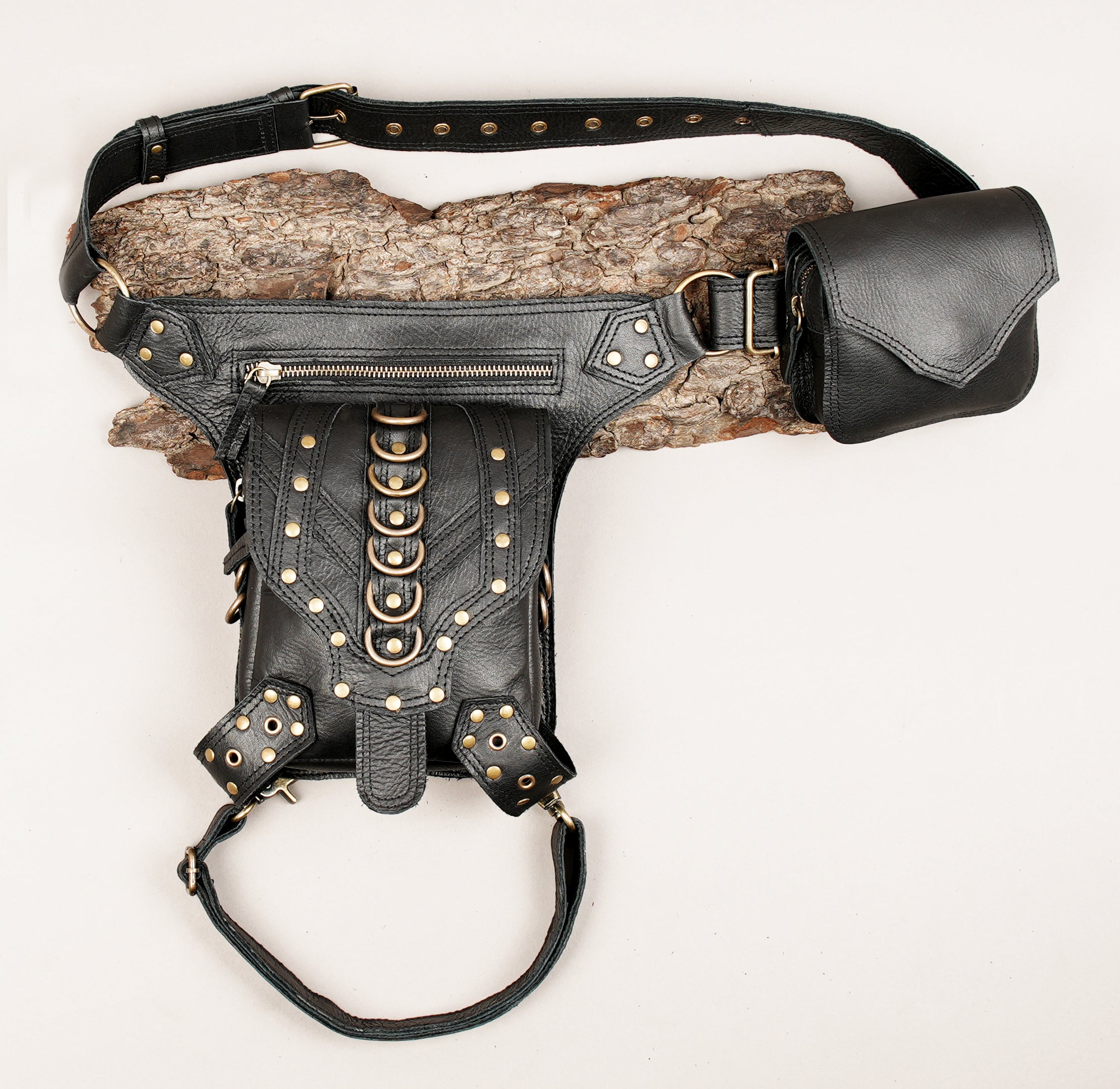 Premium Brown Leather Thigh Belt with Adjustable Waist Strap || Unisex Leather Waist Thigh Belt for Travel and Festival Wear (LT-AB-WBTS-6002)