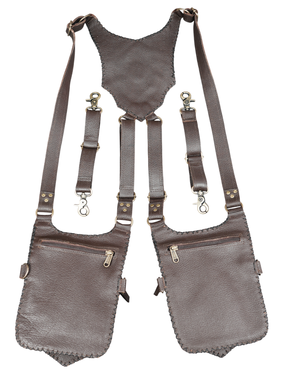 High quality leather harness set with gemstone detail and metal connectors
