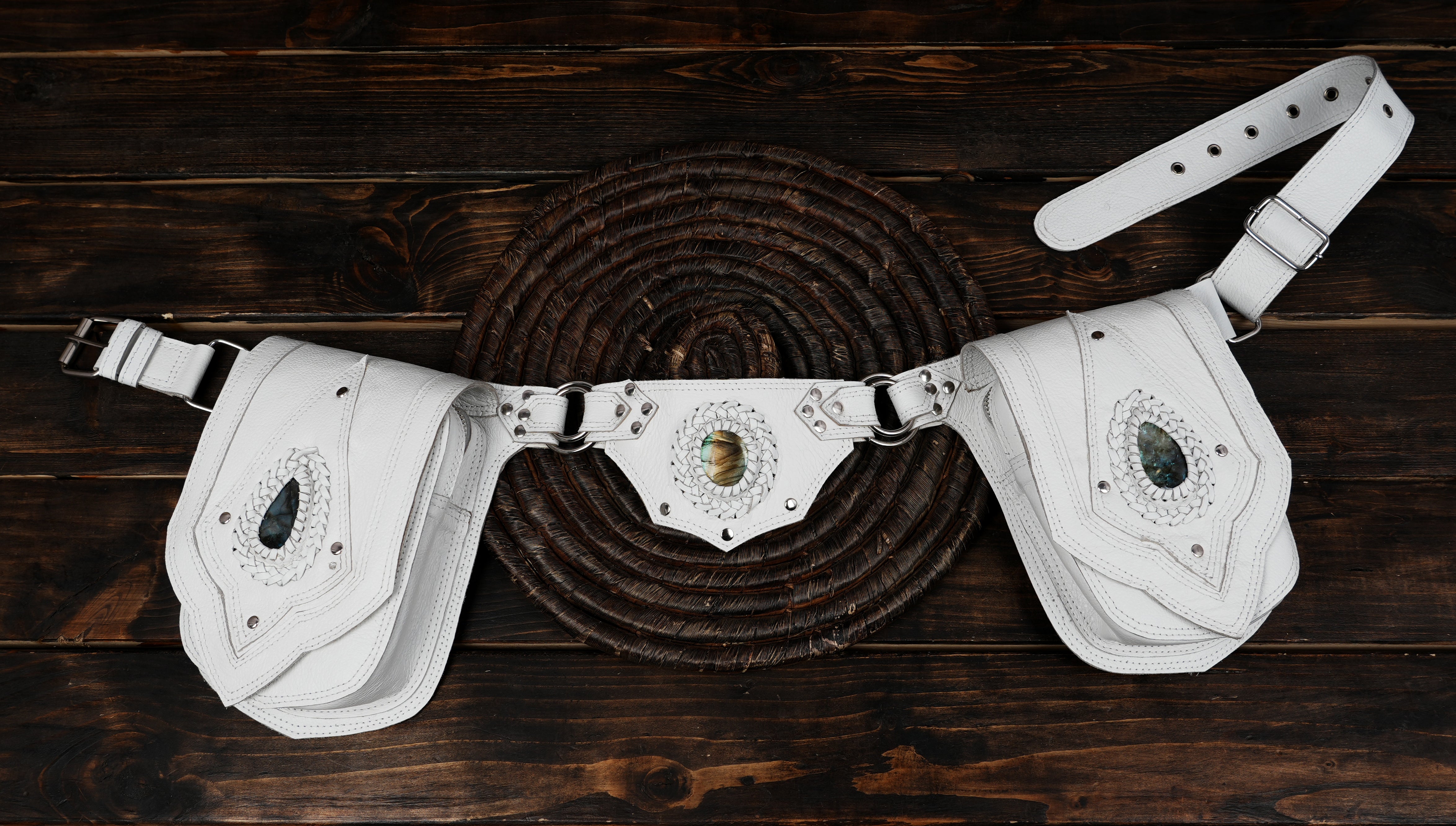 Leather waist belt bag for festivals cosplay and outdoor use