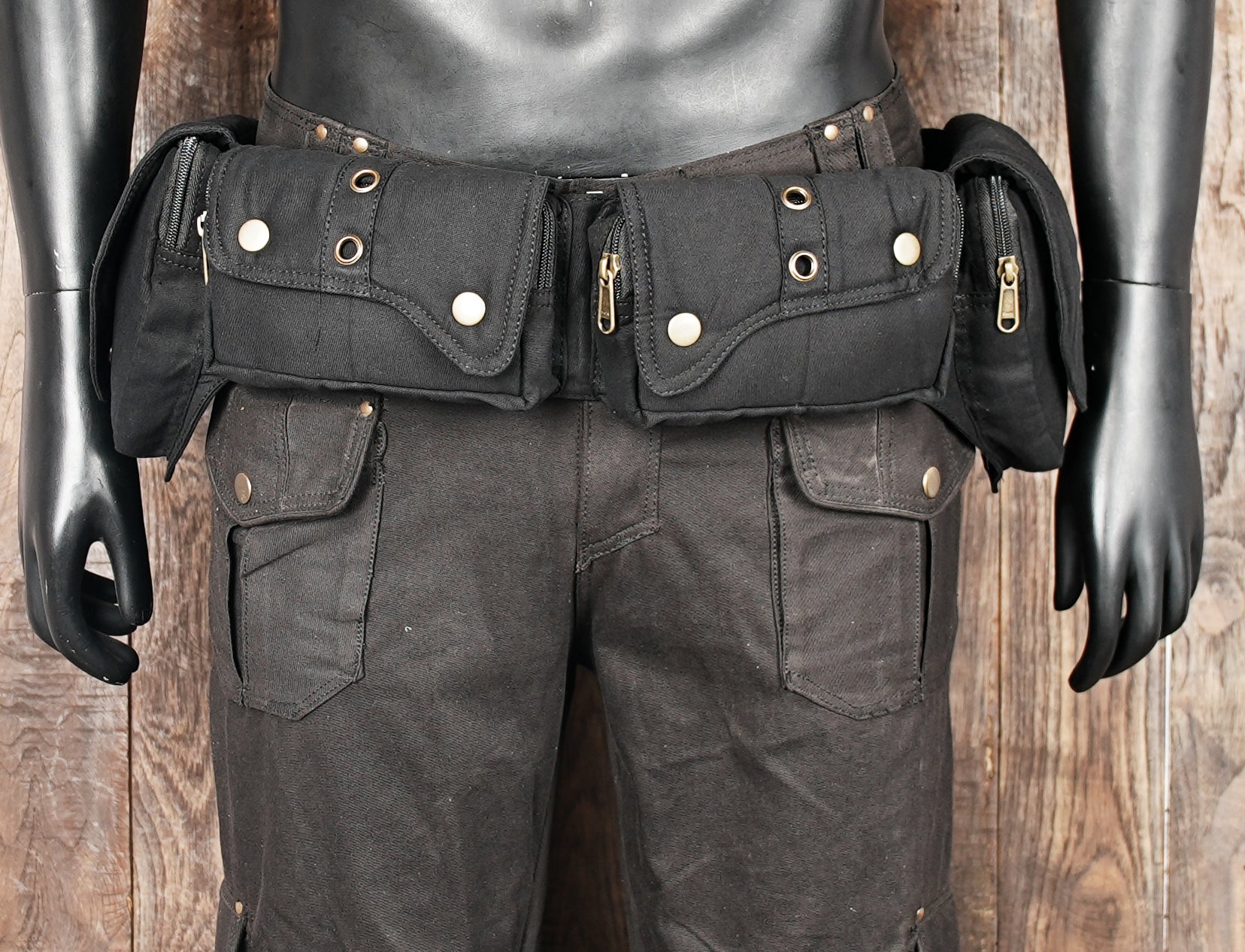  black Waist Pack Travel Handy Hiking Zip Pouch Document Money Phone Belt Sport Bag for Men and Women and Adult Leather 