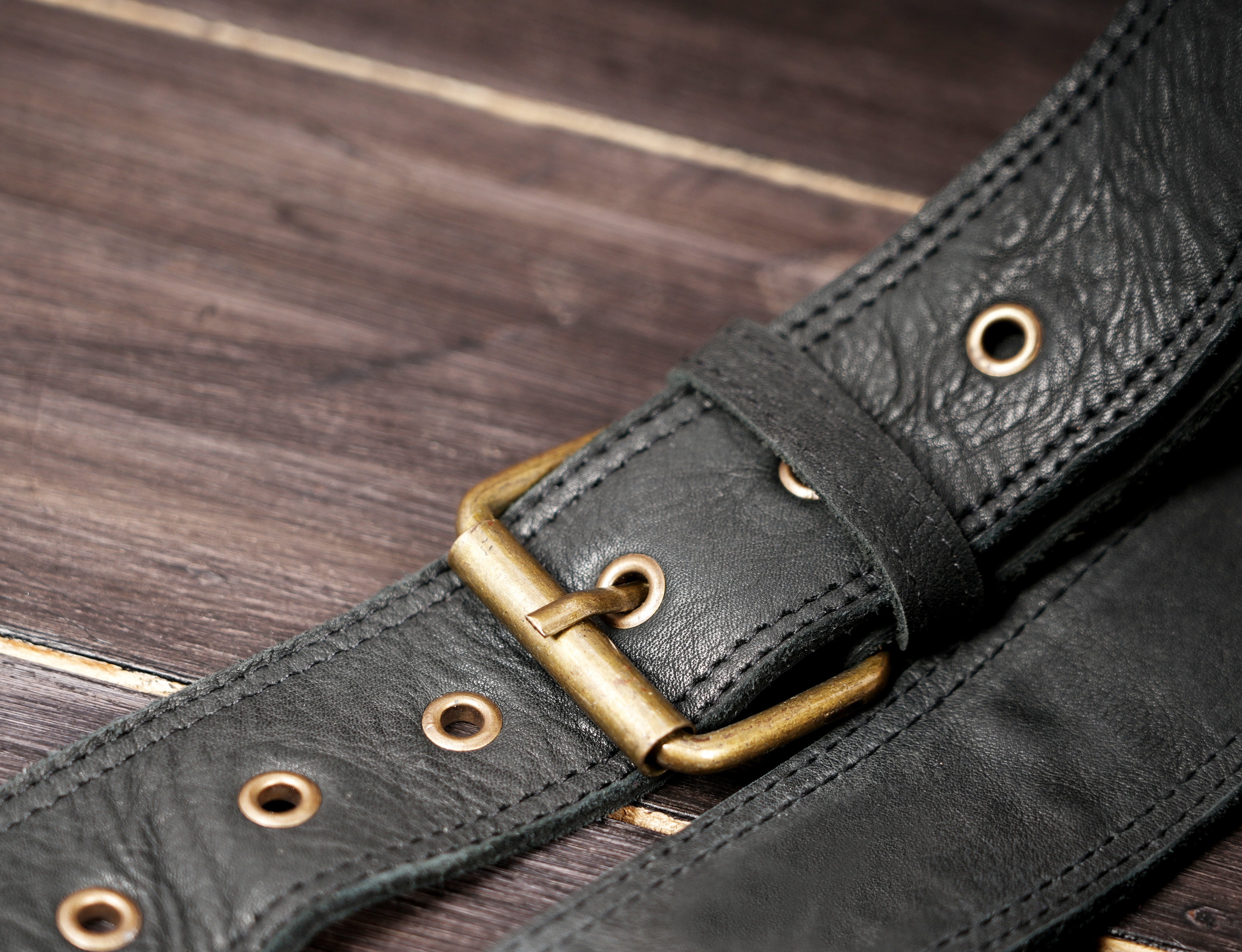 Labradorite stone leather waist belt.
