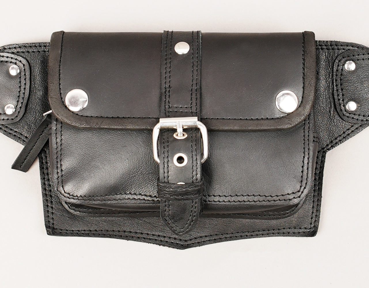 Genuine leather waist belt with adjustable strap
