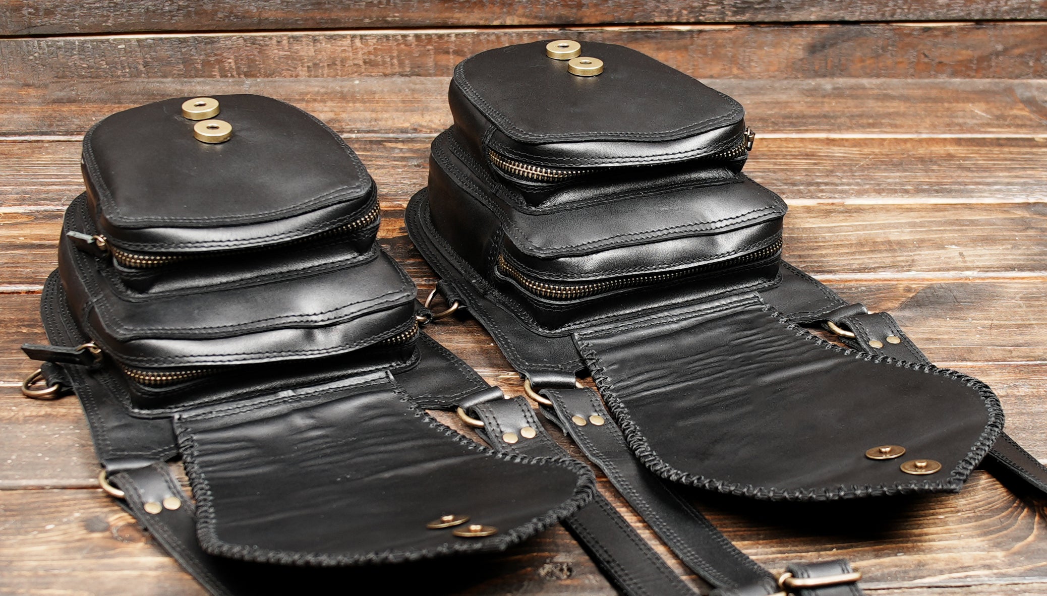 Handmade leather chest holster