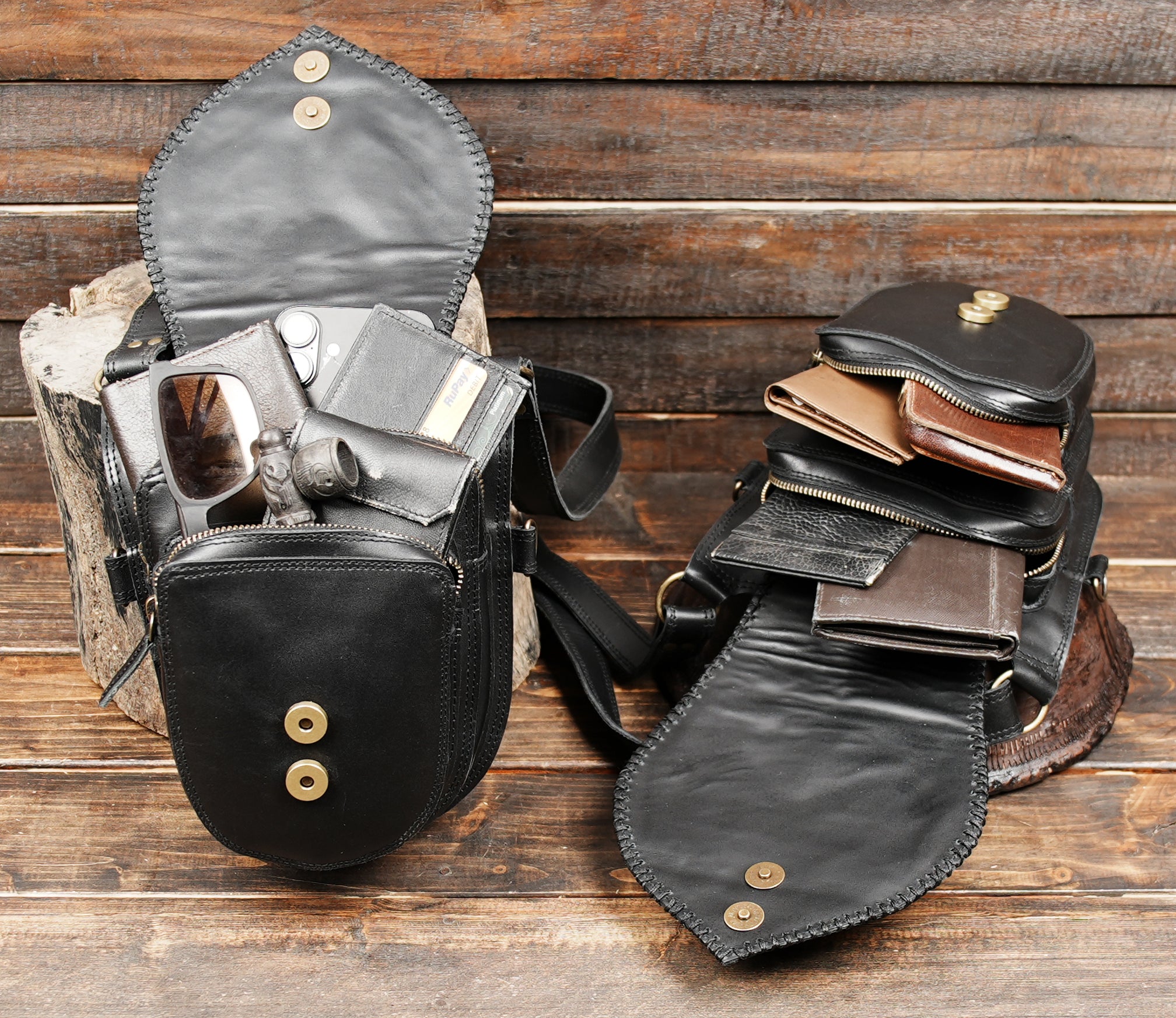 Leather shoulder holster for travel