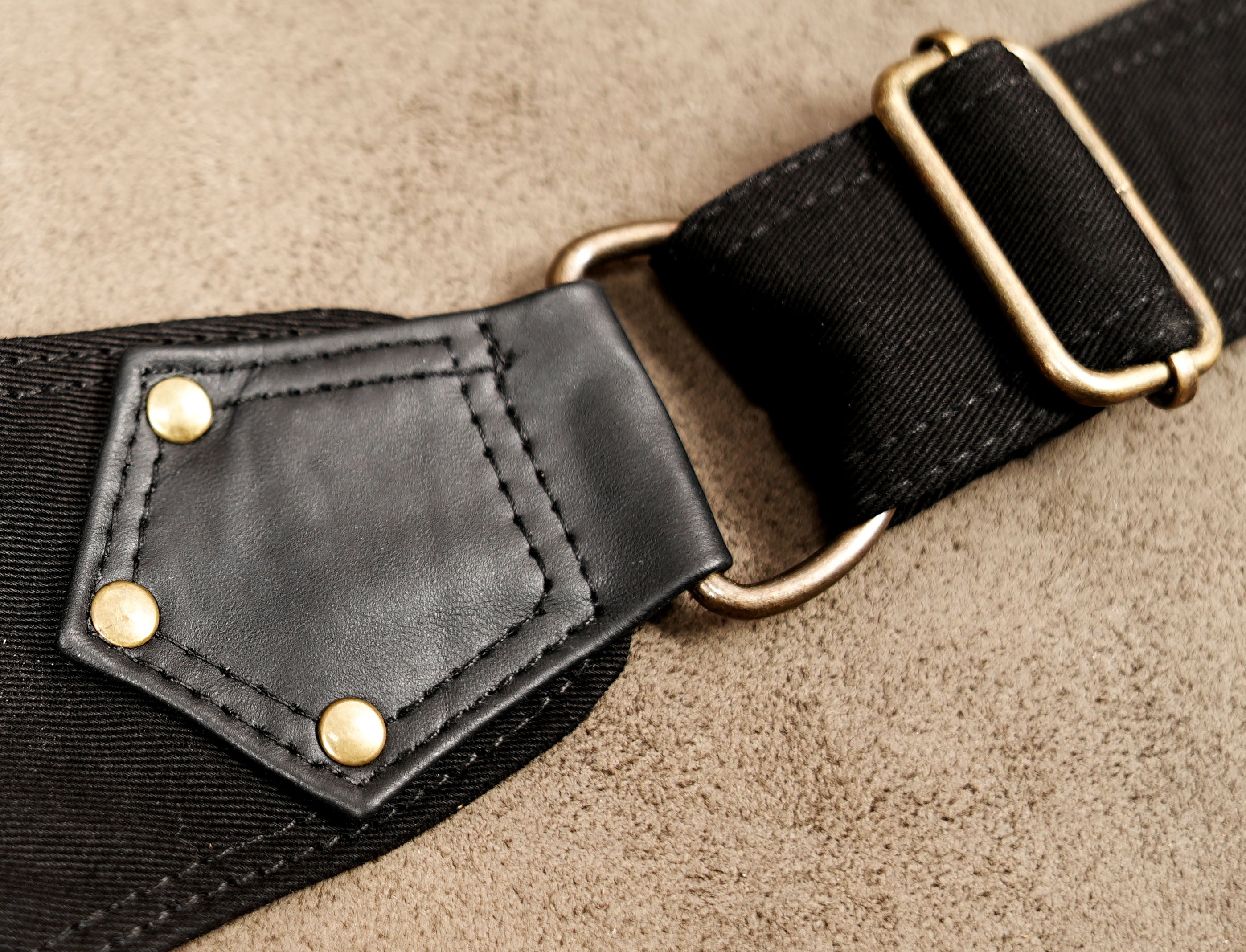 Utility drop leg fanny pack in cotton canvas for rave festivals and motorcycle trips.
