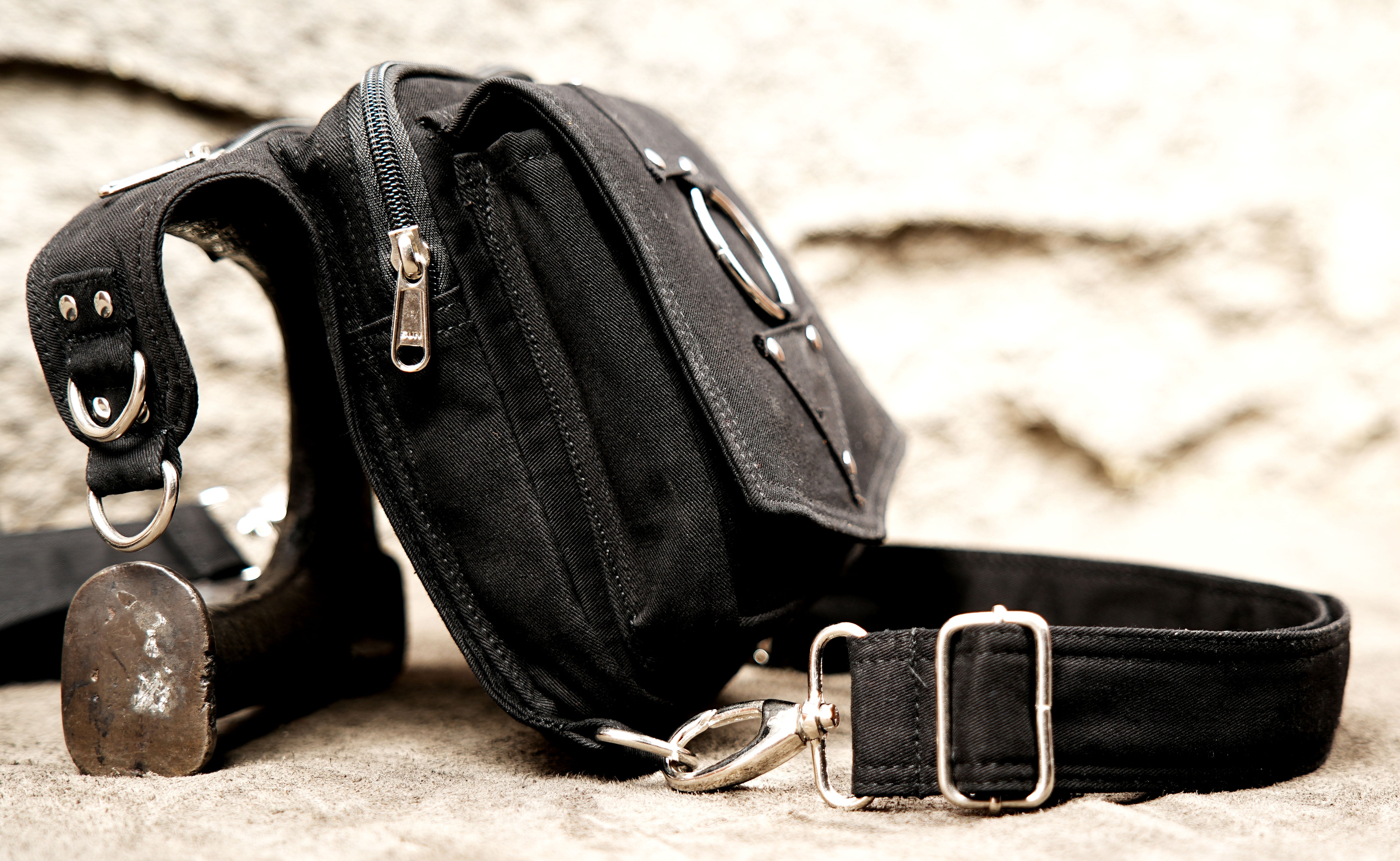 Convertible hip bag shown flat on neutral background