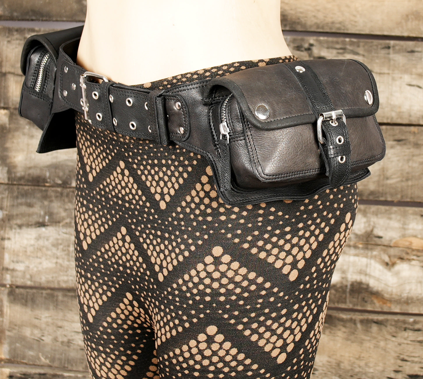 Leather waist belt bag for daily wear and festivals