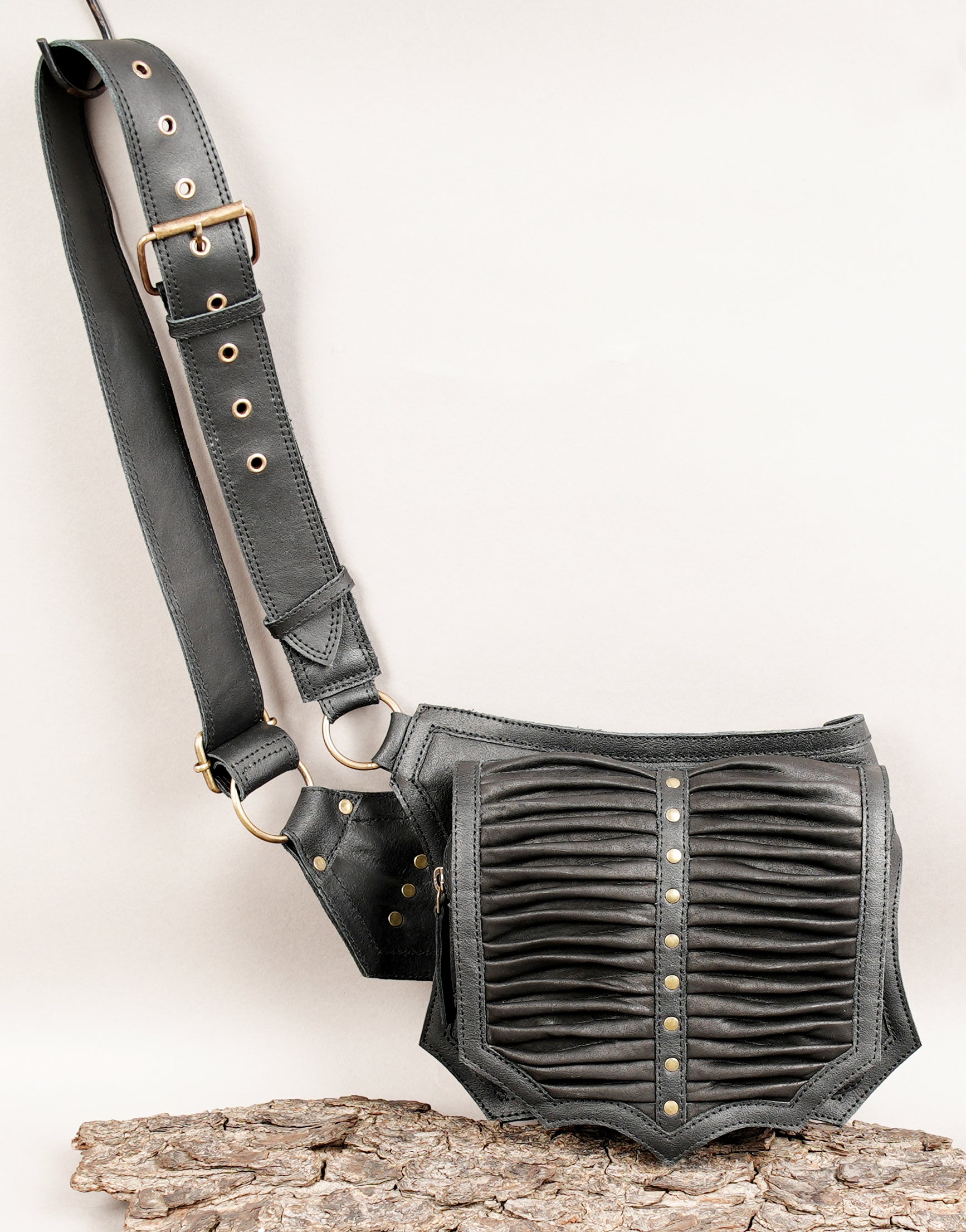 Handcrafted leather utility belt with adjustable fit